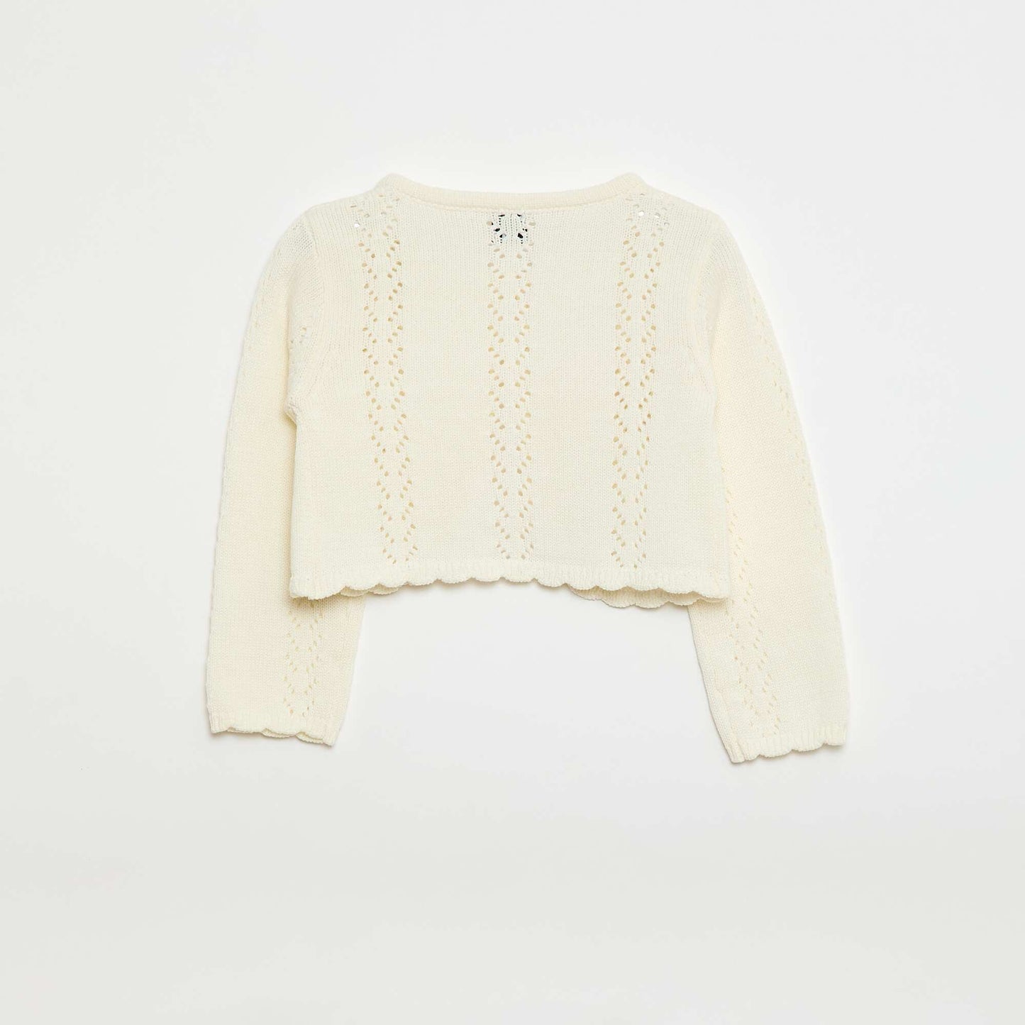Boléro en maille ajourée BLANC