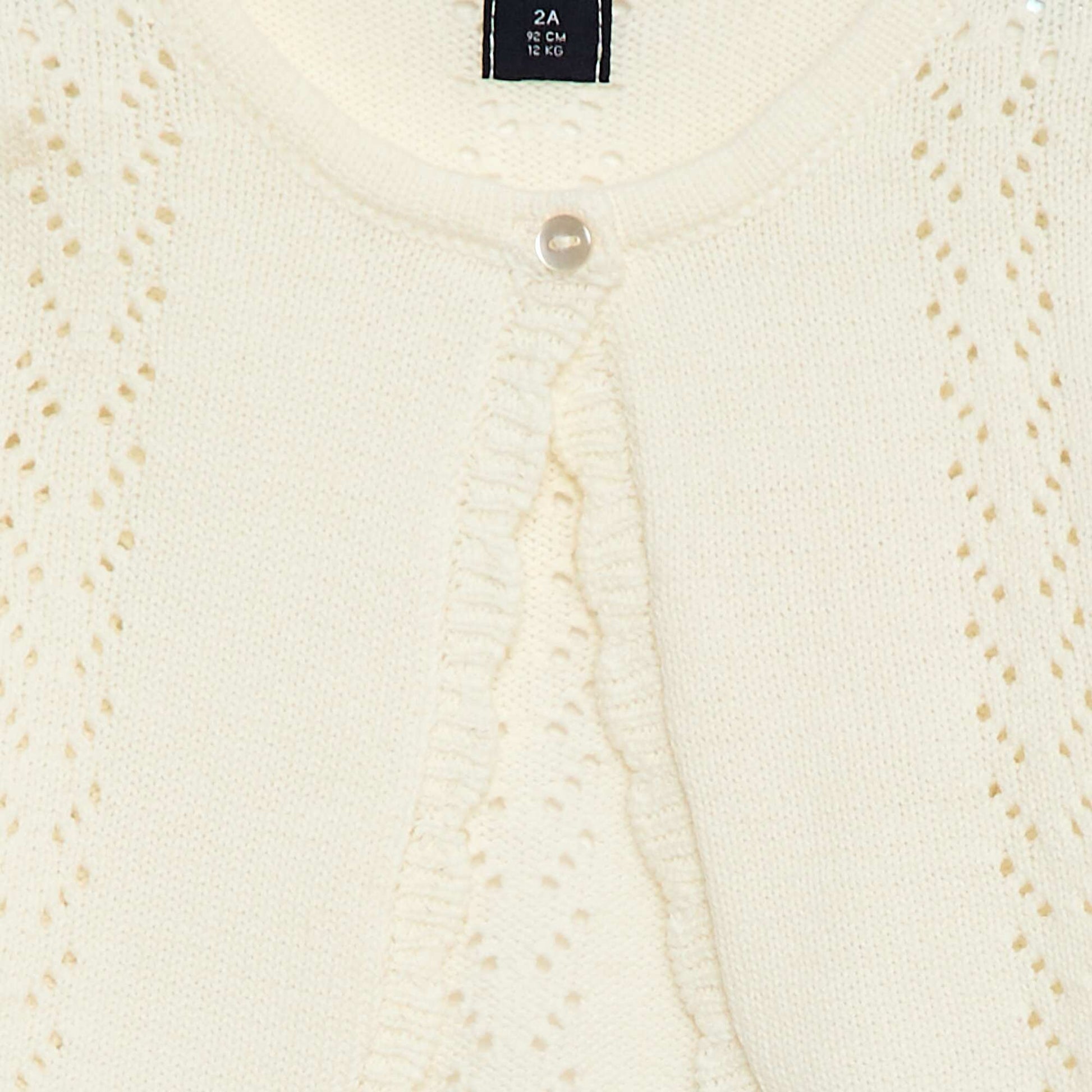 Boléro en maille ajourée BLANC