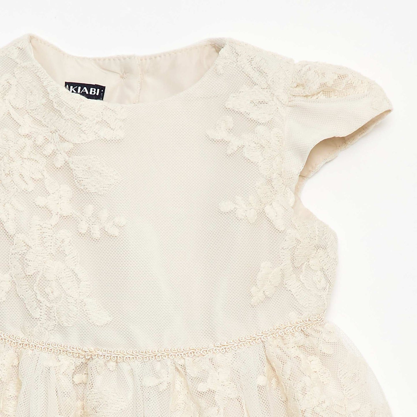 Robe de cérémonie en tulle brodé BLANC