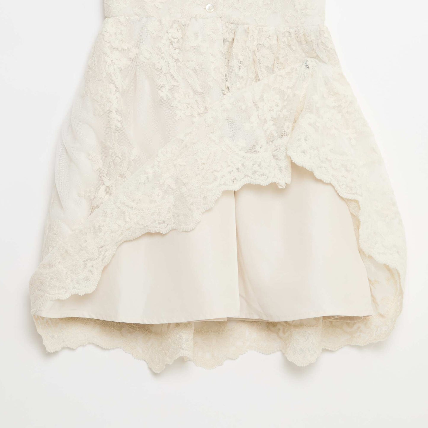 Robe en tulle broderie anglaise unie BLANC