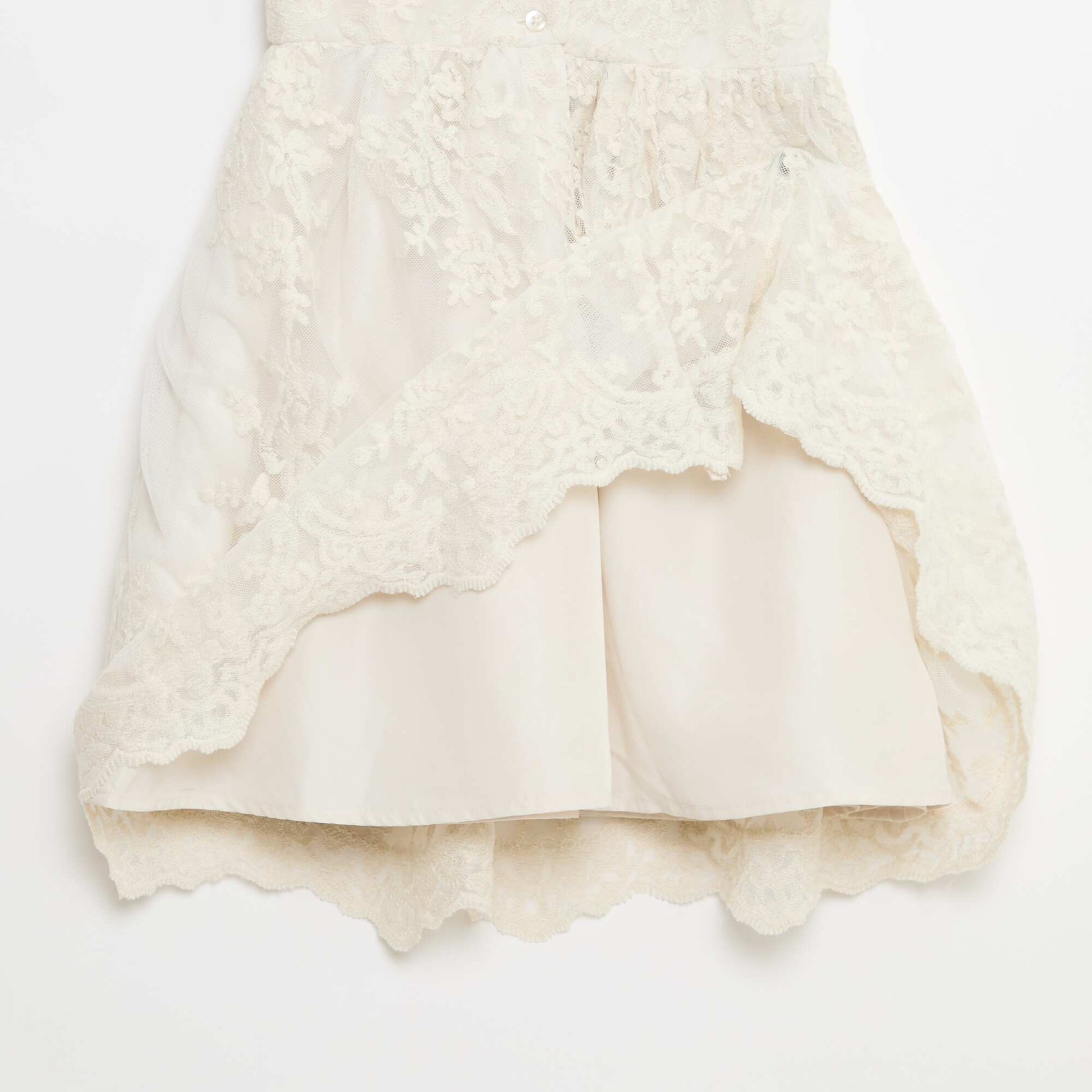 Robe en tulle broderie anglaise unie BLANC