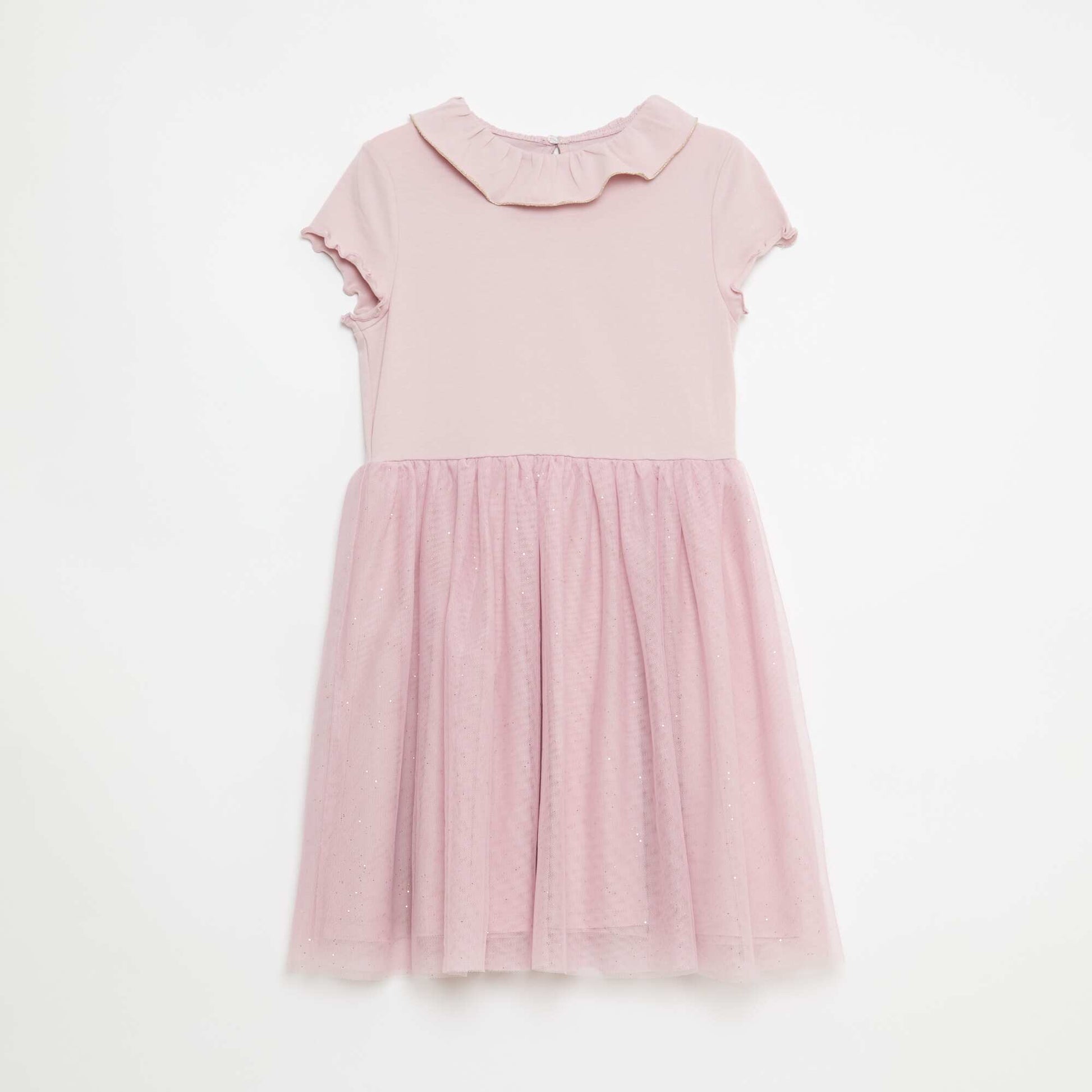 Robe col volanté en jersey coton VIOLET