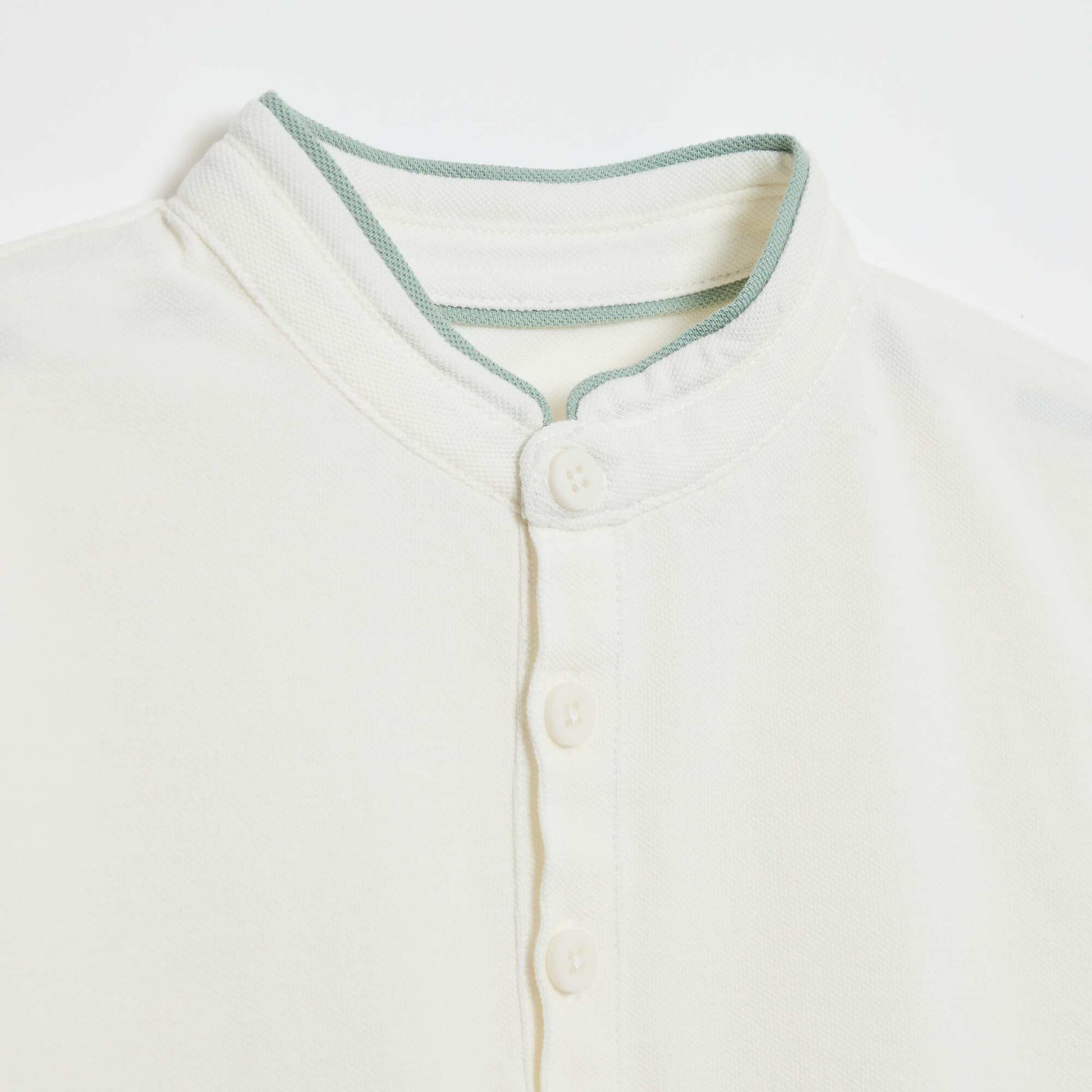 T-shirt piqué tunisien en coton uni BLANC