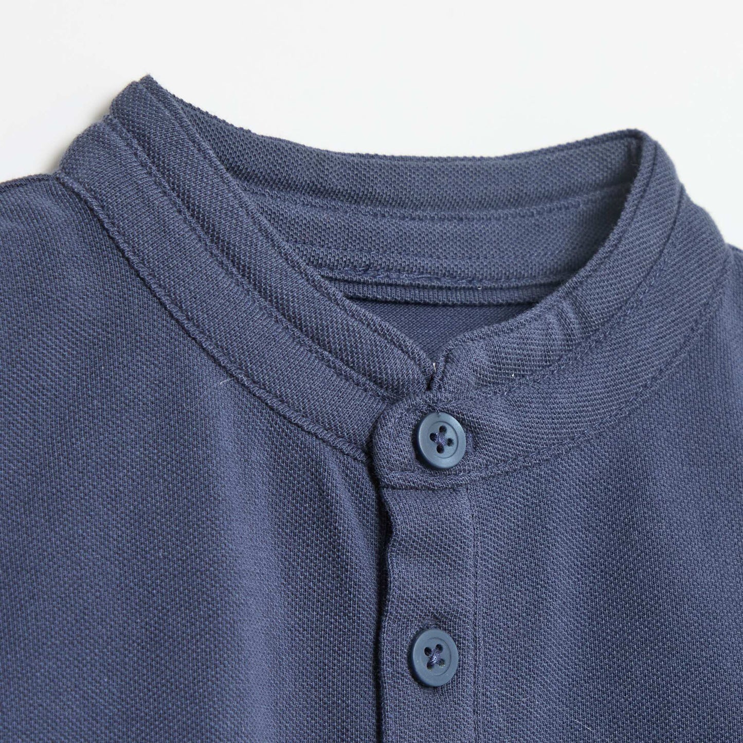 T-shirt piqué tunisien en coton uni BLEU
