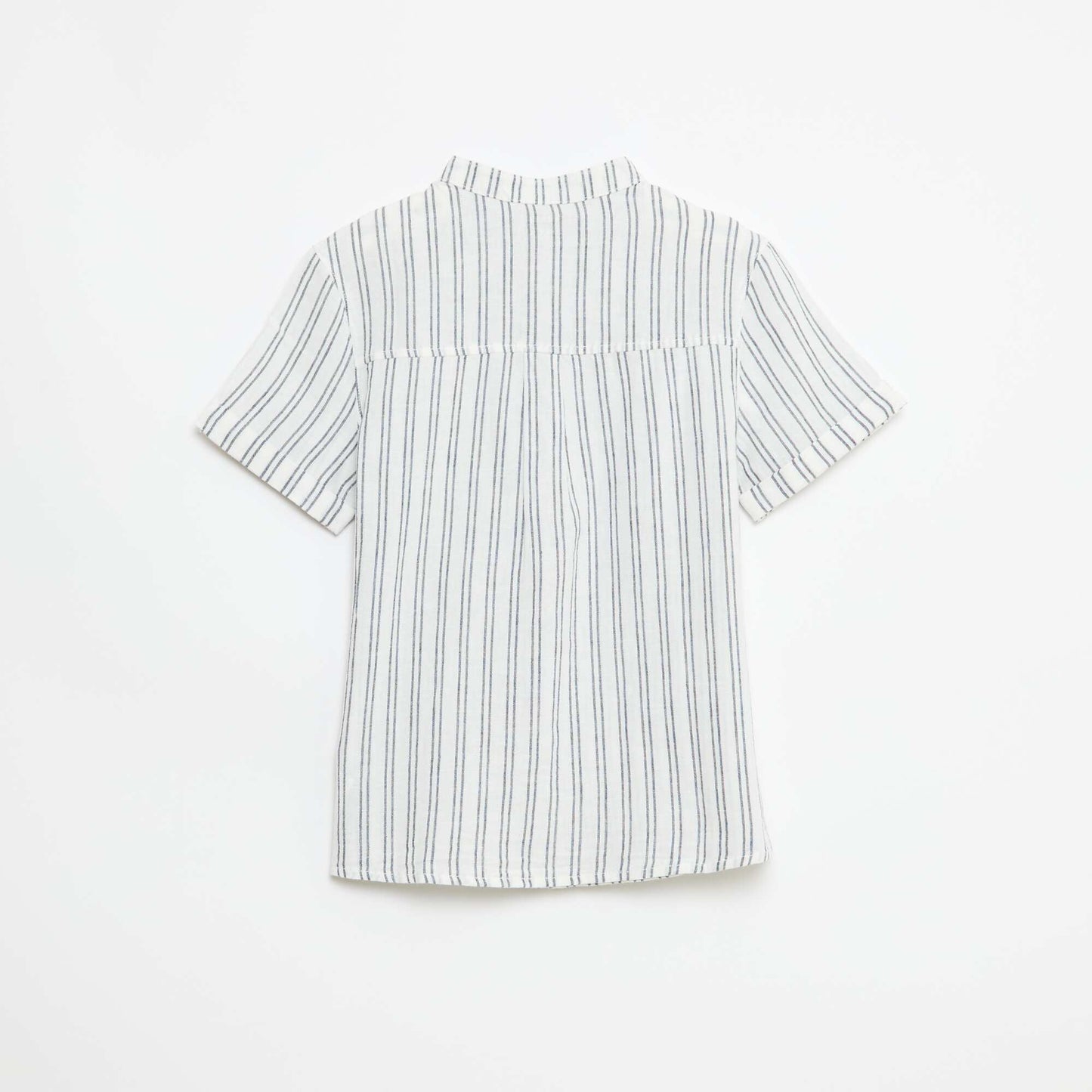 Chemise rayée en coton et lin BLANC