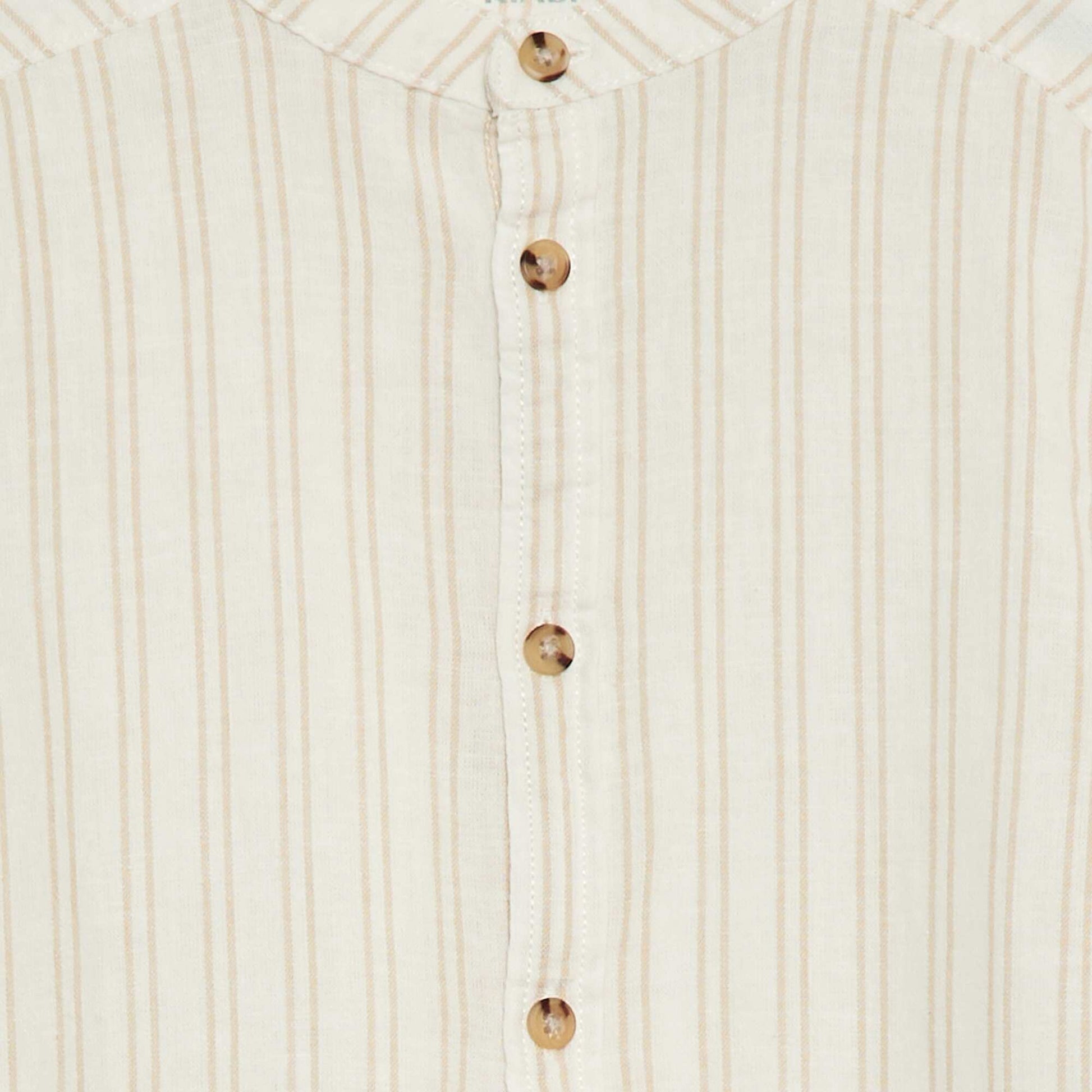 Chemise rayée en coton et lin BLANC