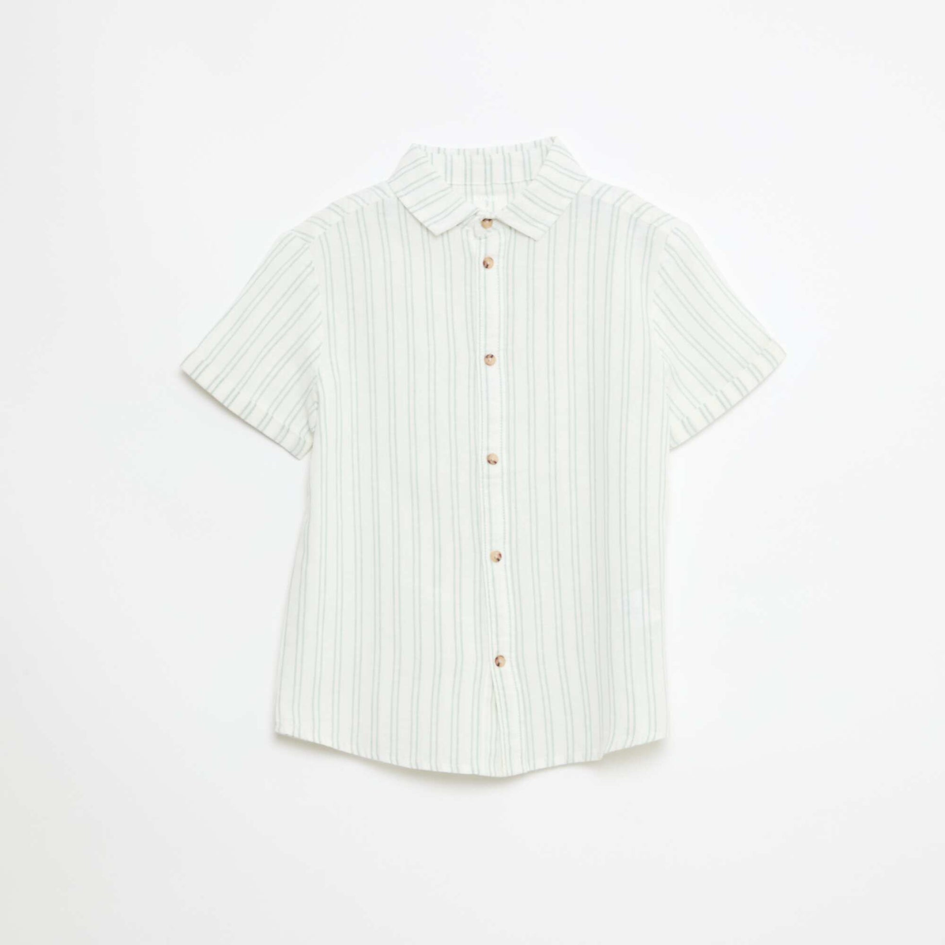 Chemise regular en coton rayée BLANC
