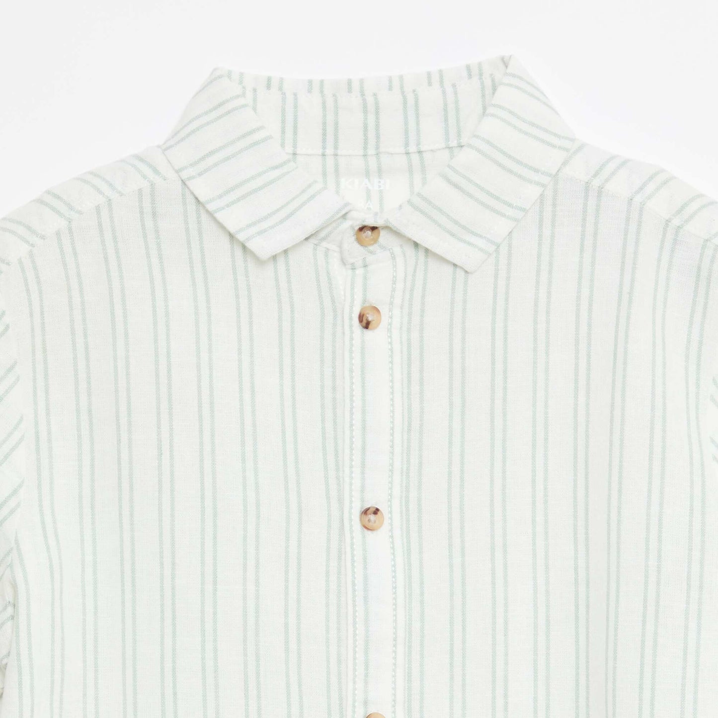 Chemise regular en coton rayée BLANC