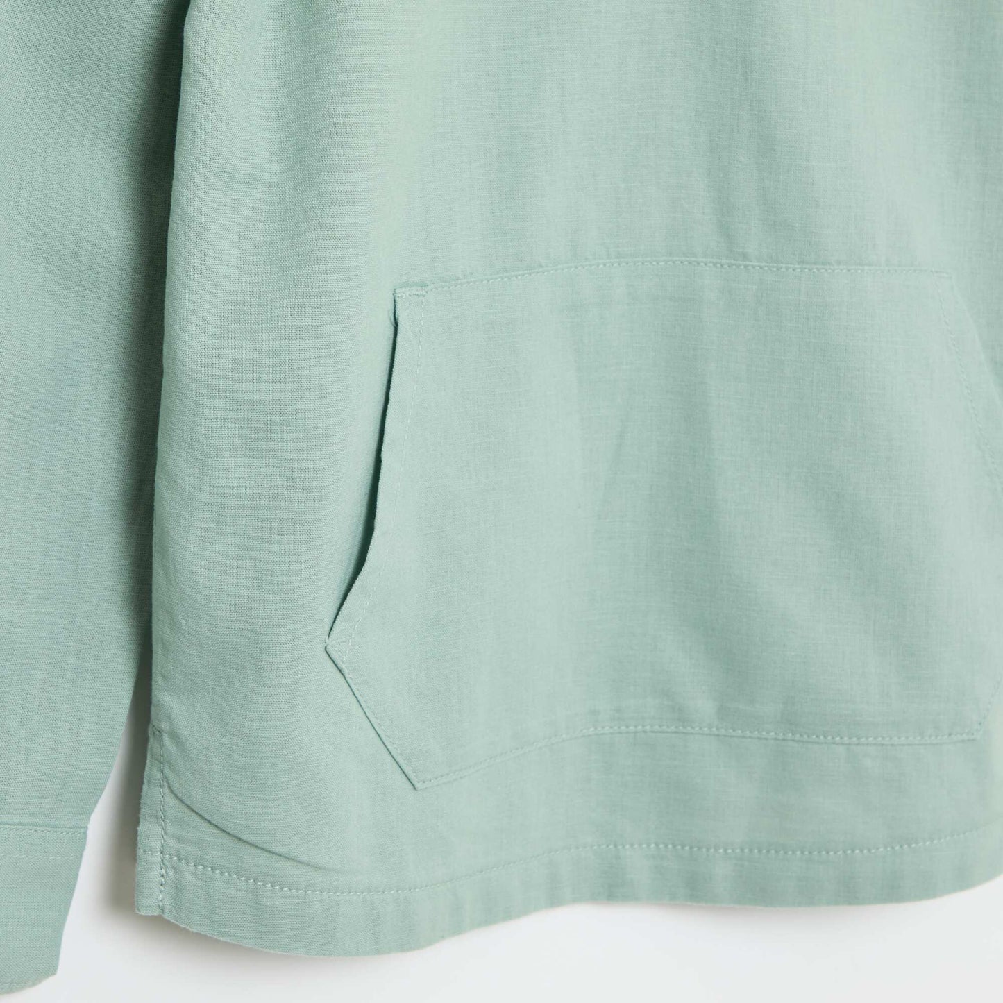 Chemise à capuche regular en coton uni VERT