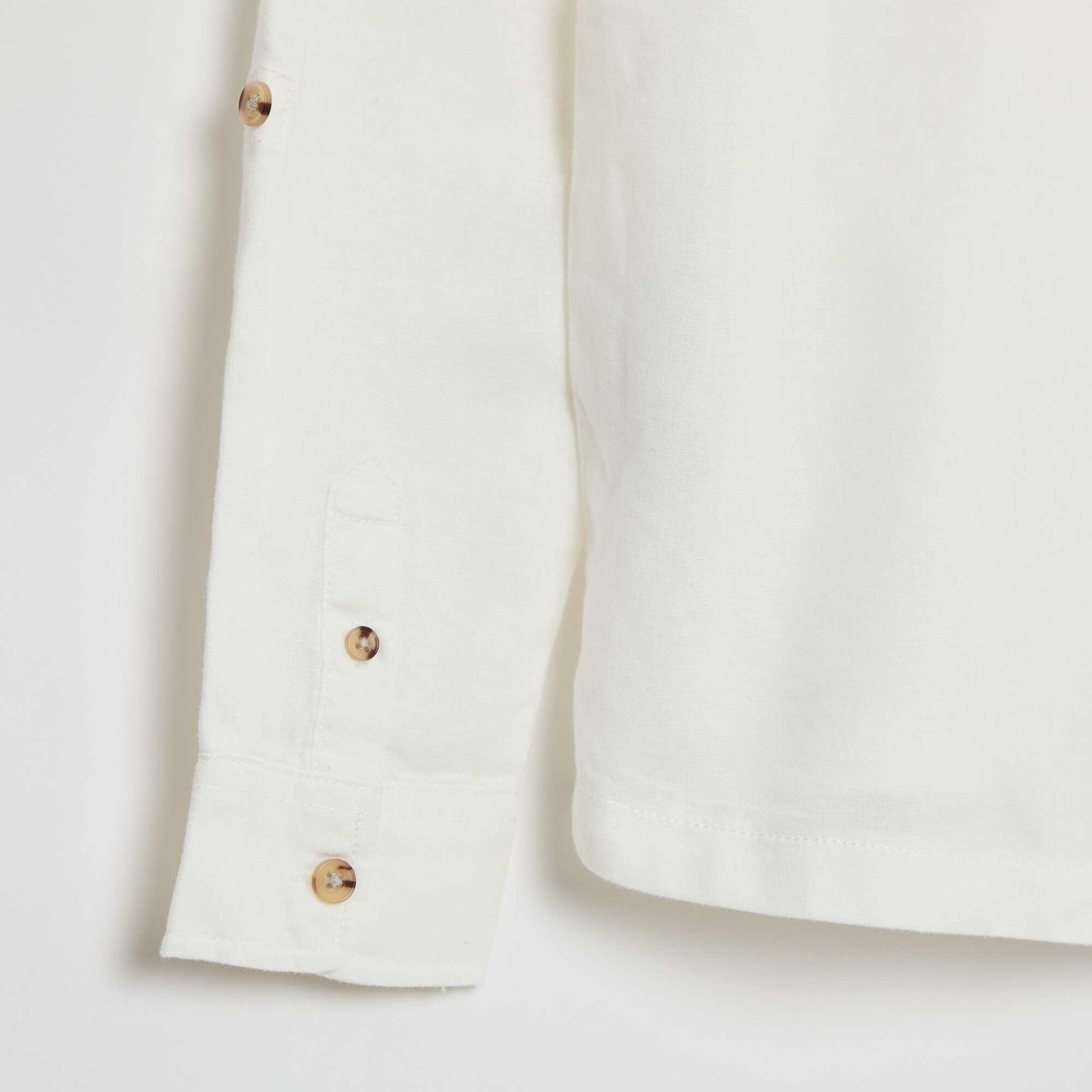Chemise à capuche regular en coton uni BLANC