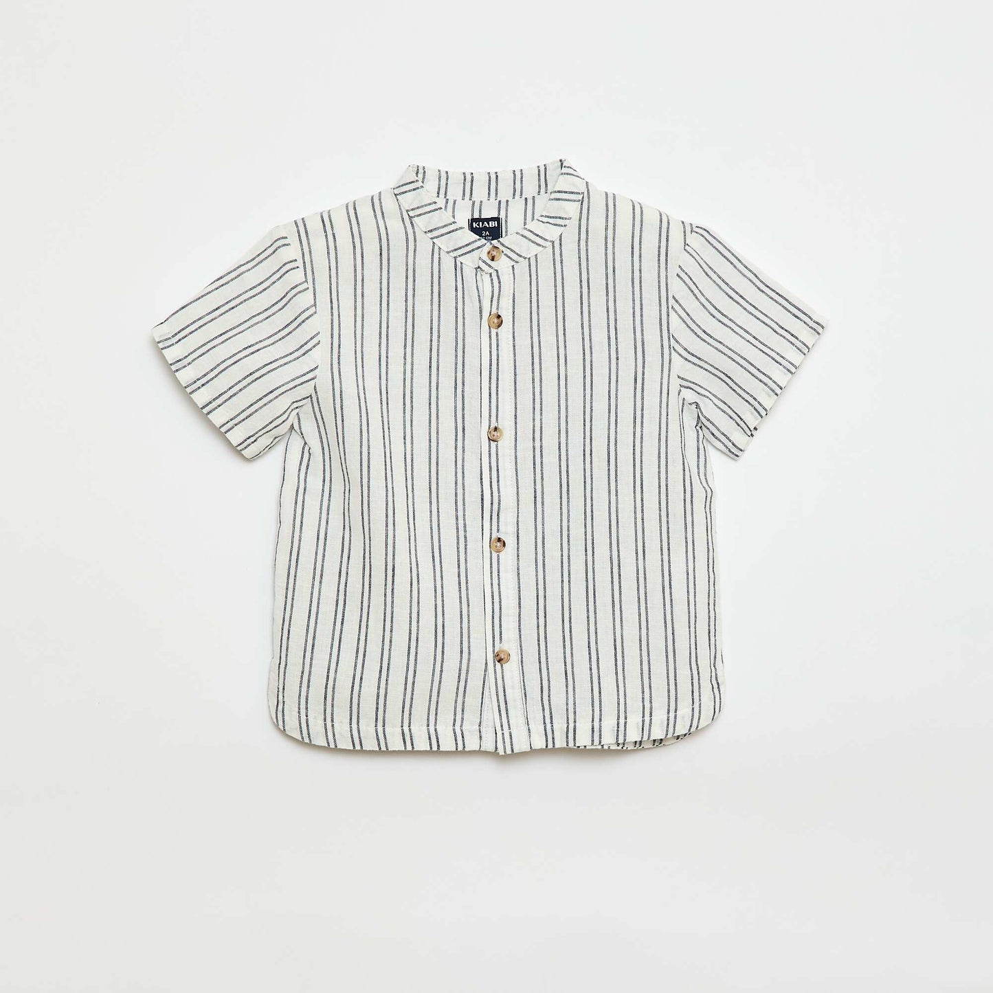 Chemise rayée en lin mélangé BEIGE