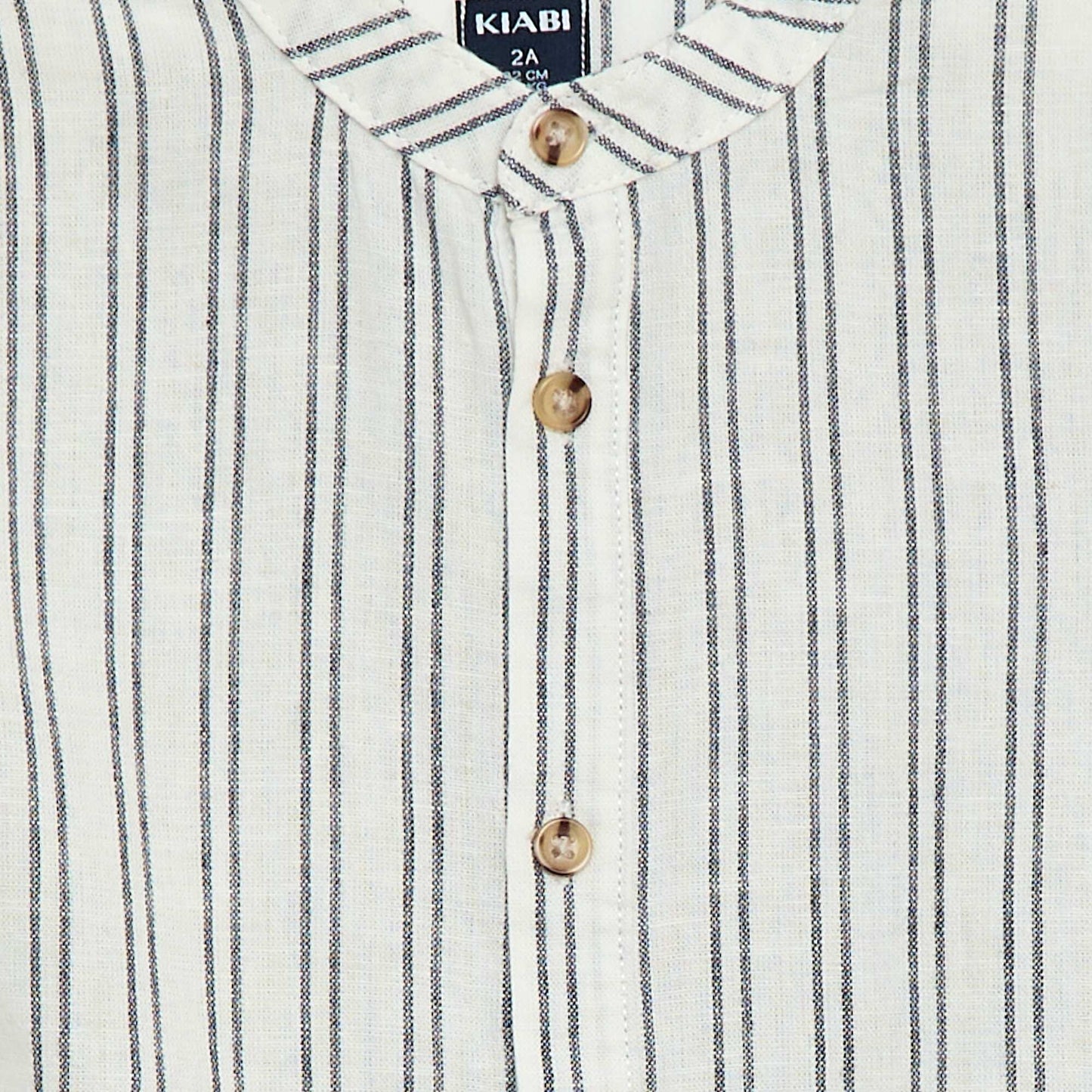 Chemise rayée en lin mélangé BLEU