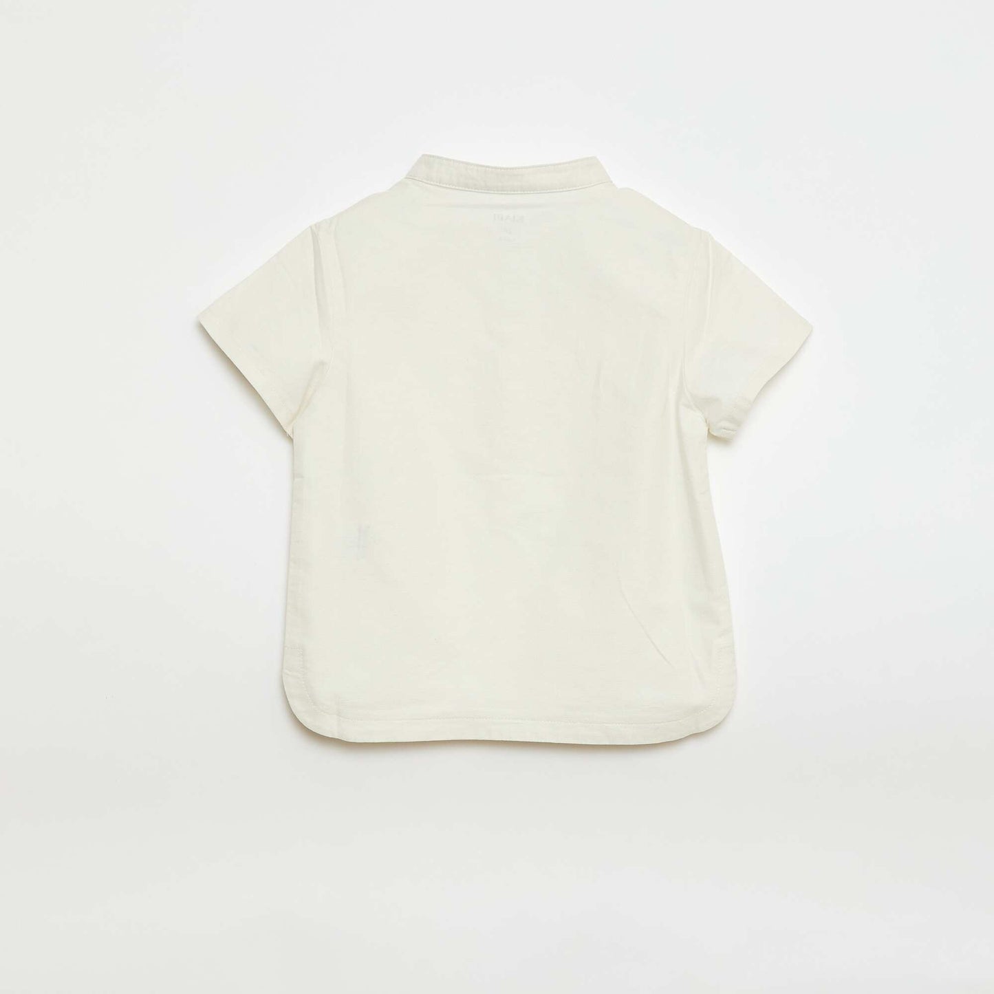 Chemise col mao en oxford BLANC