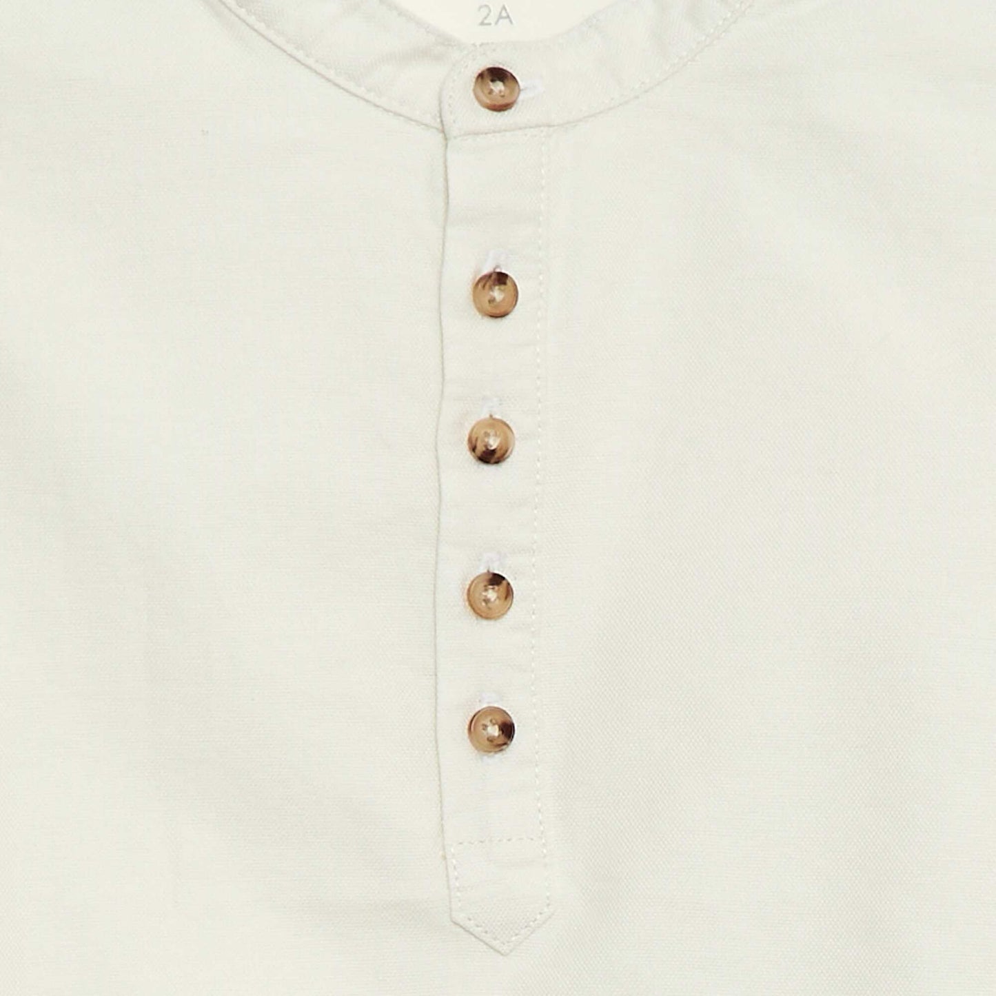Chemise col mao en oxford BLANC