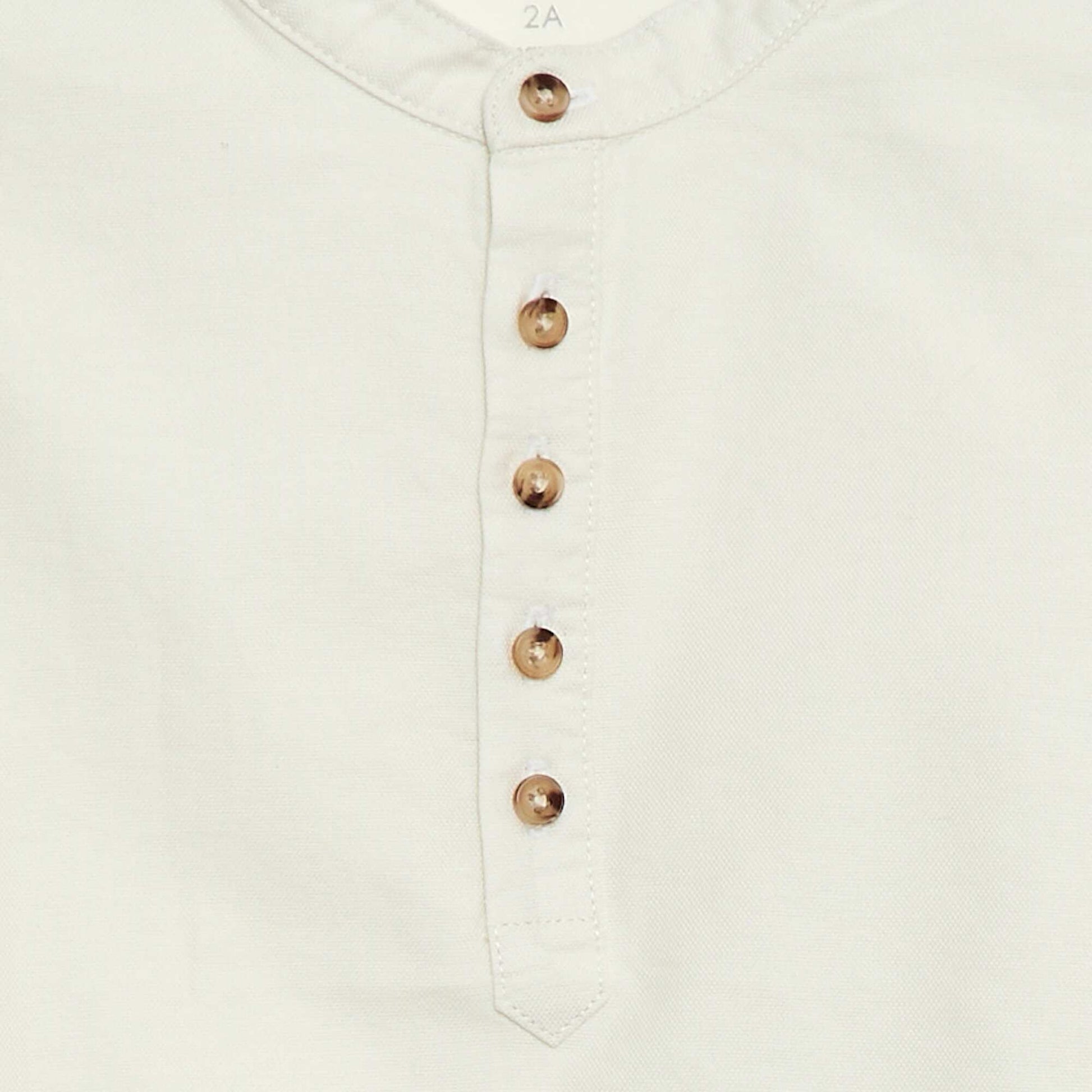 Chemise col mao en oxford BLANC