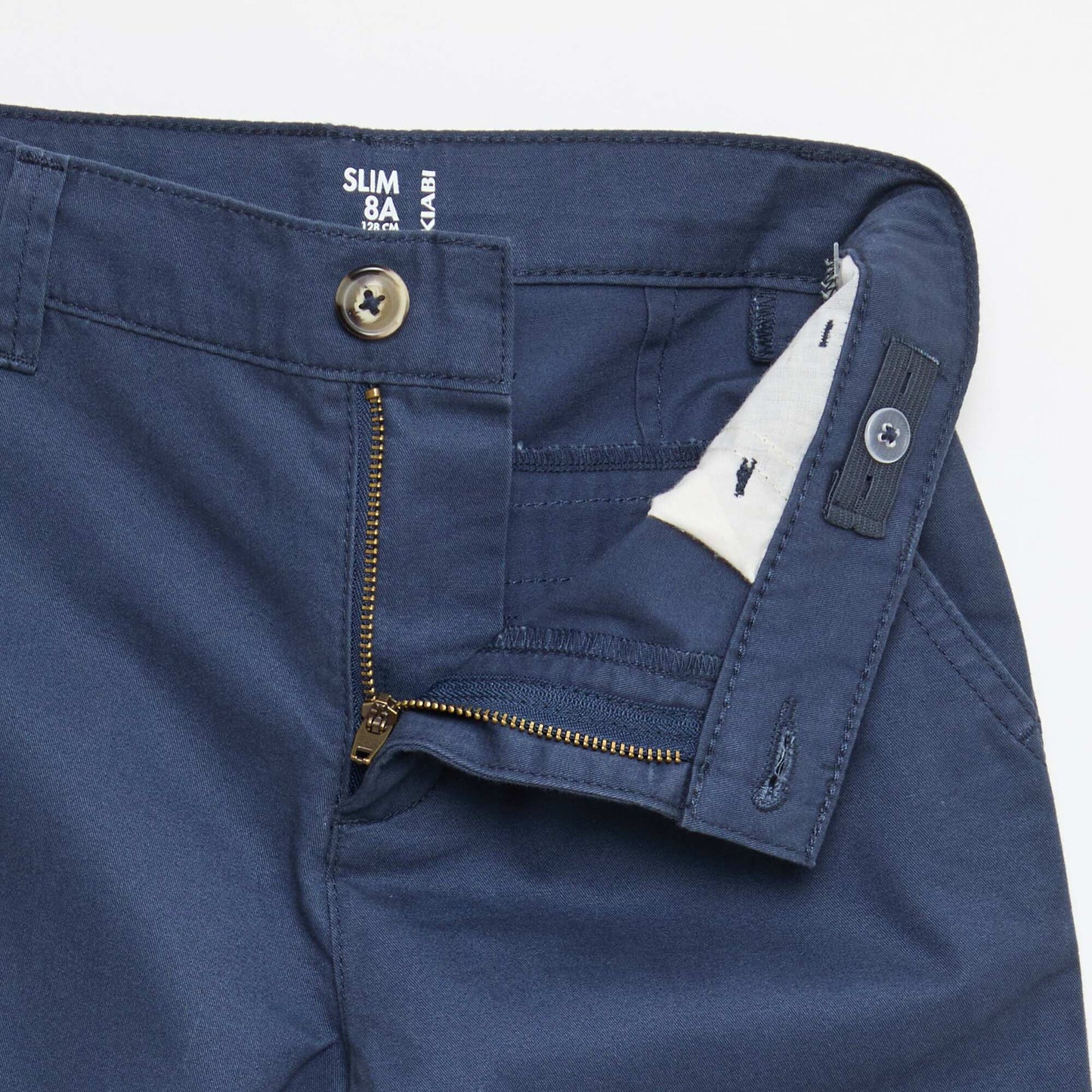 Chino 5 poches slim fit uni BLEU