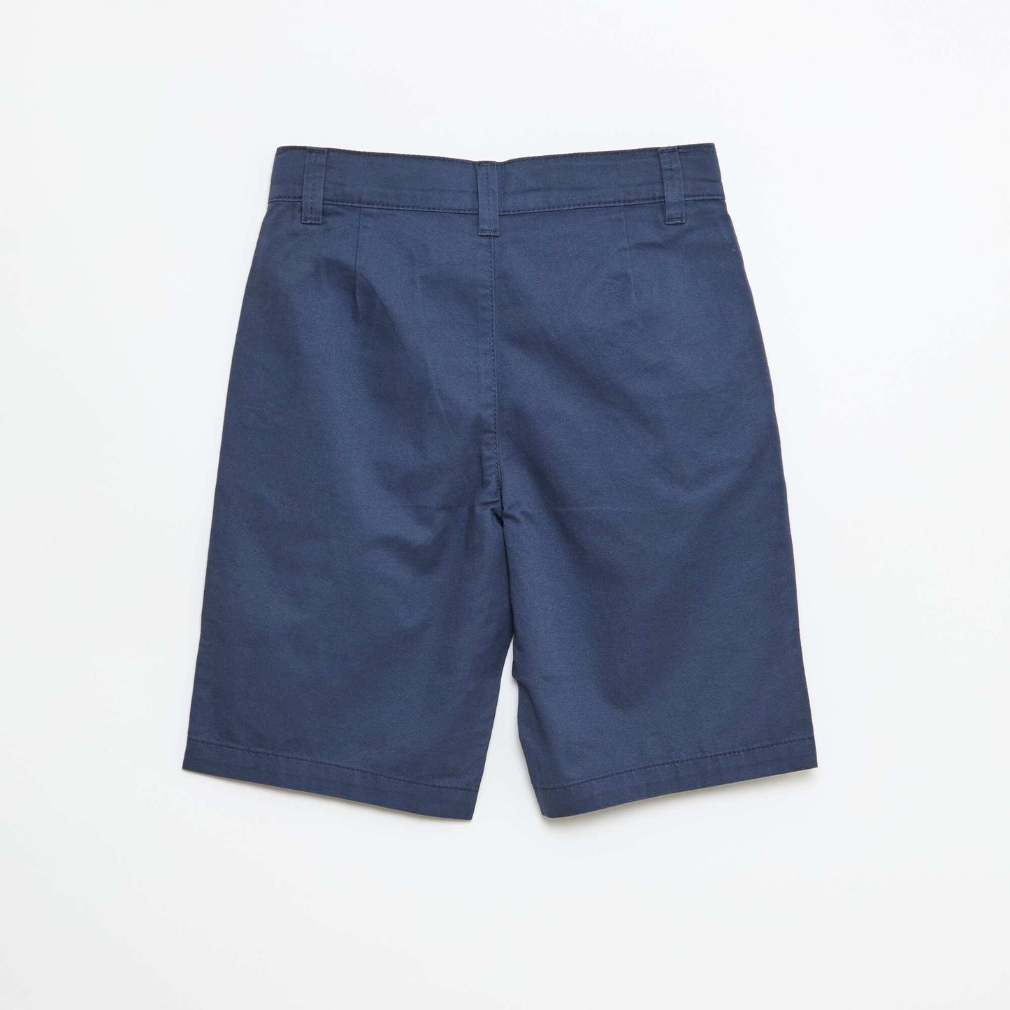 Bermuda en twill de coton uni BLEU