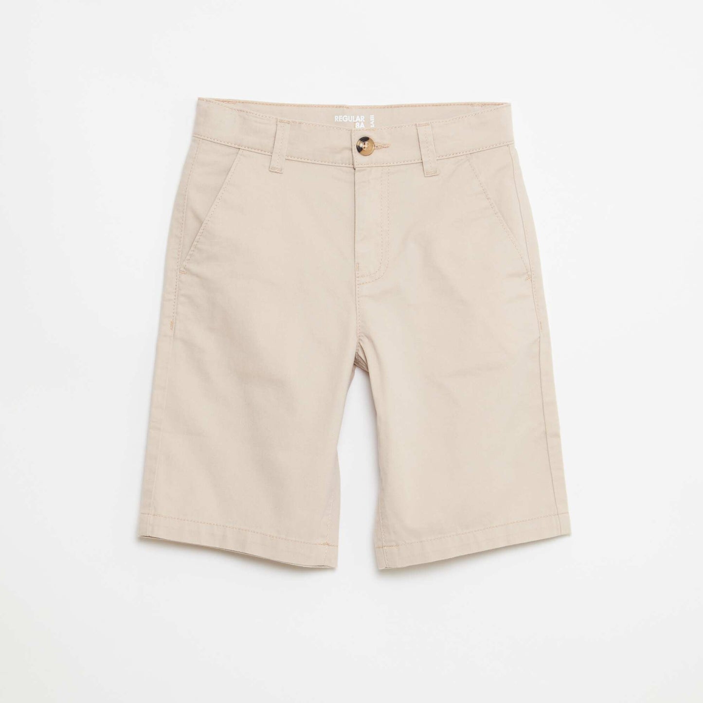 Bermuda en twill de coton uni BEIGE