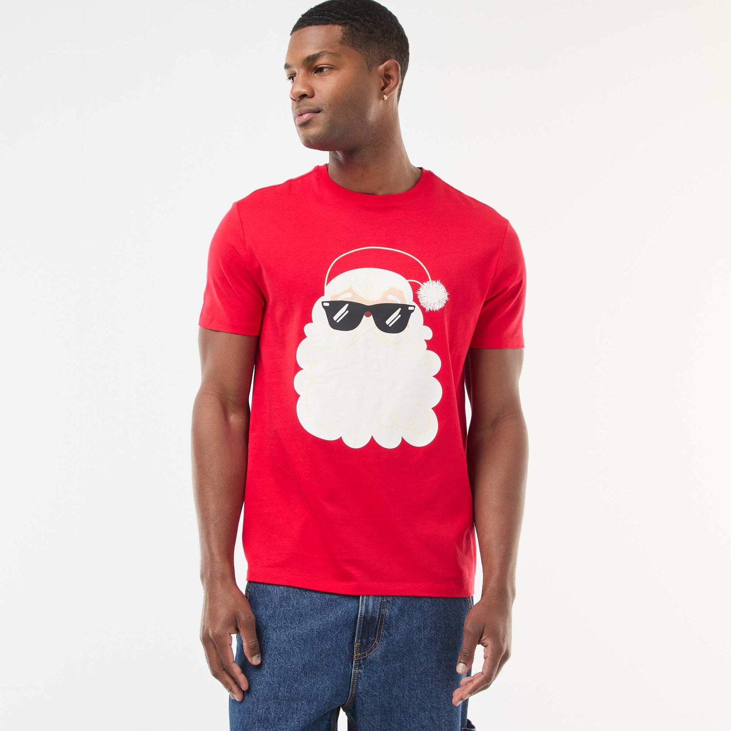 T-shirt 'Noël' manches courtes imprimé ROUGE