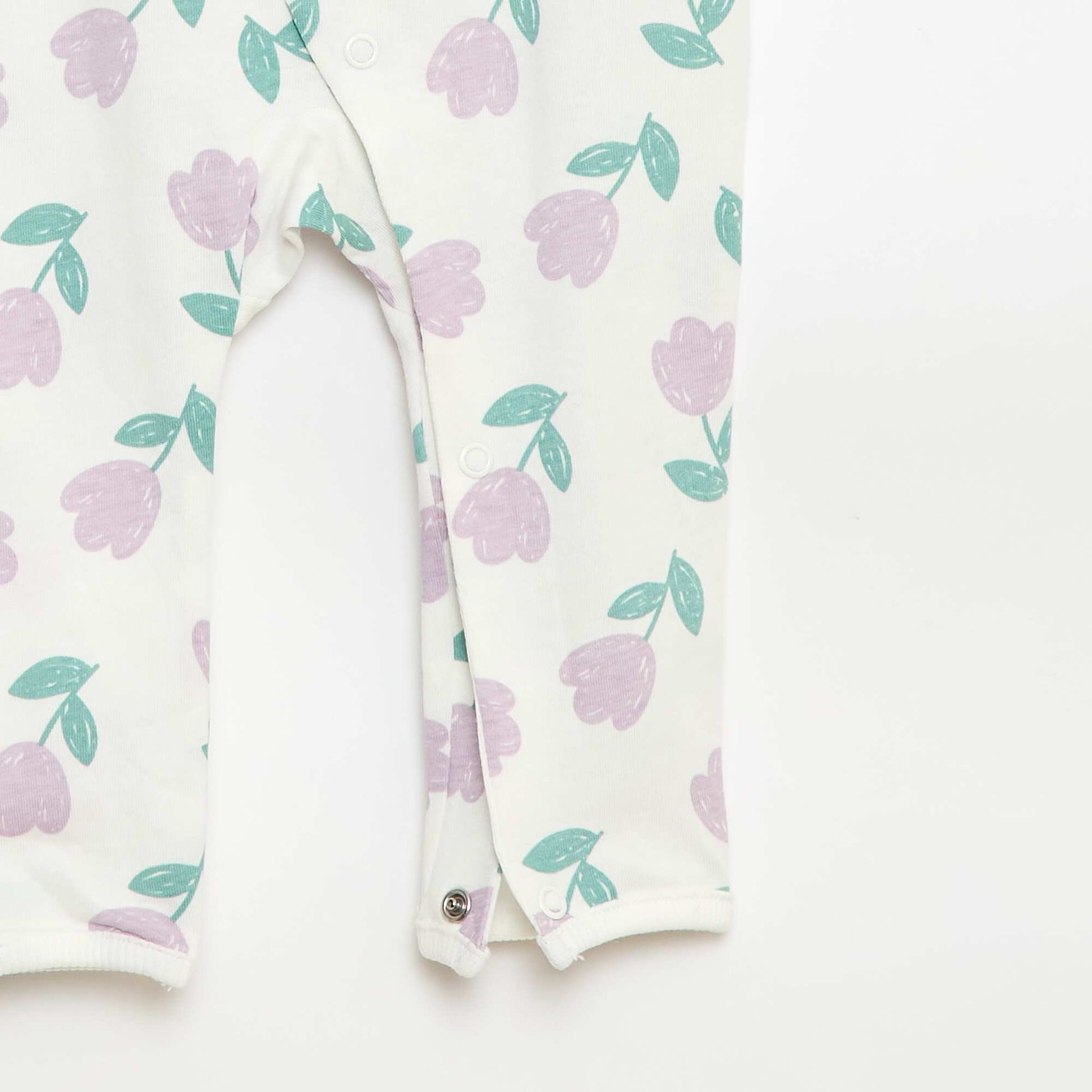 Pyjama dors bien léger avec ouverture pressionnée BEIGE