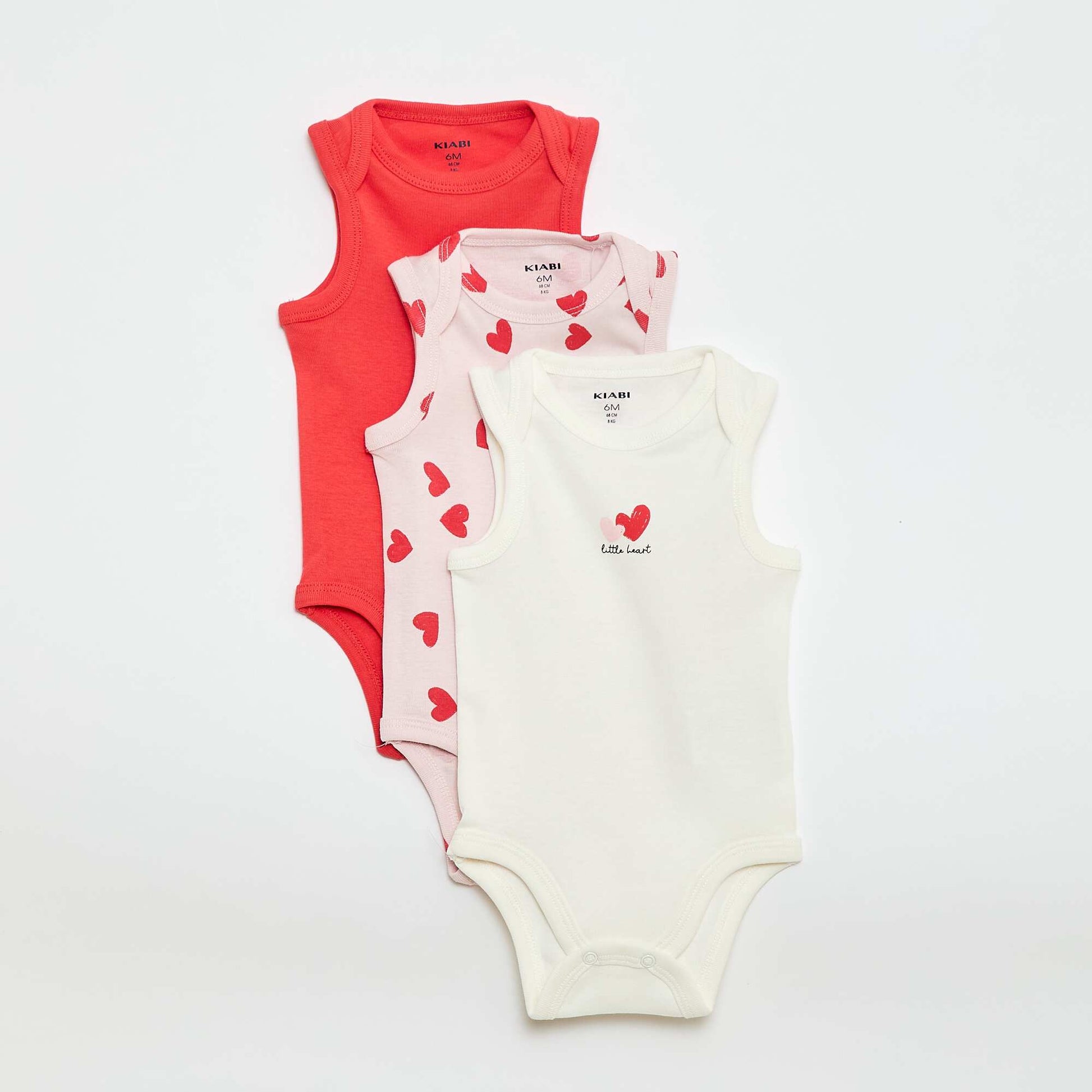 Lot de 3 bodies sans manches ROSE