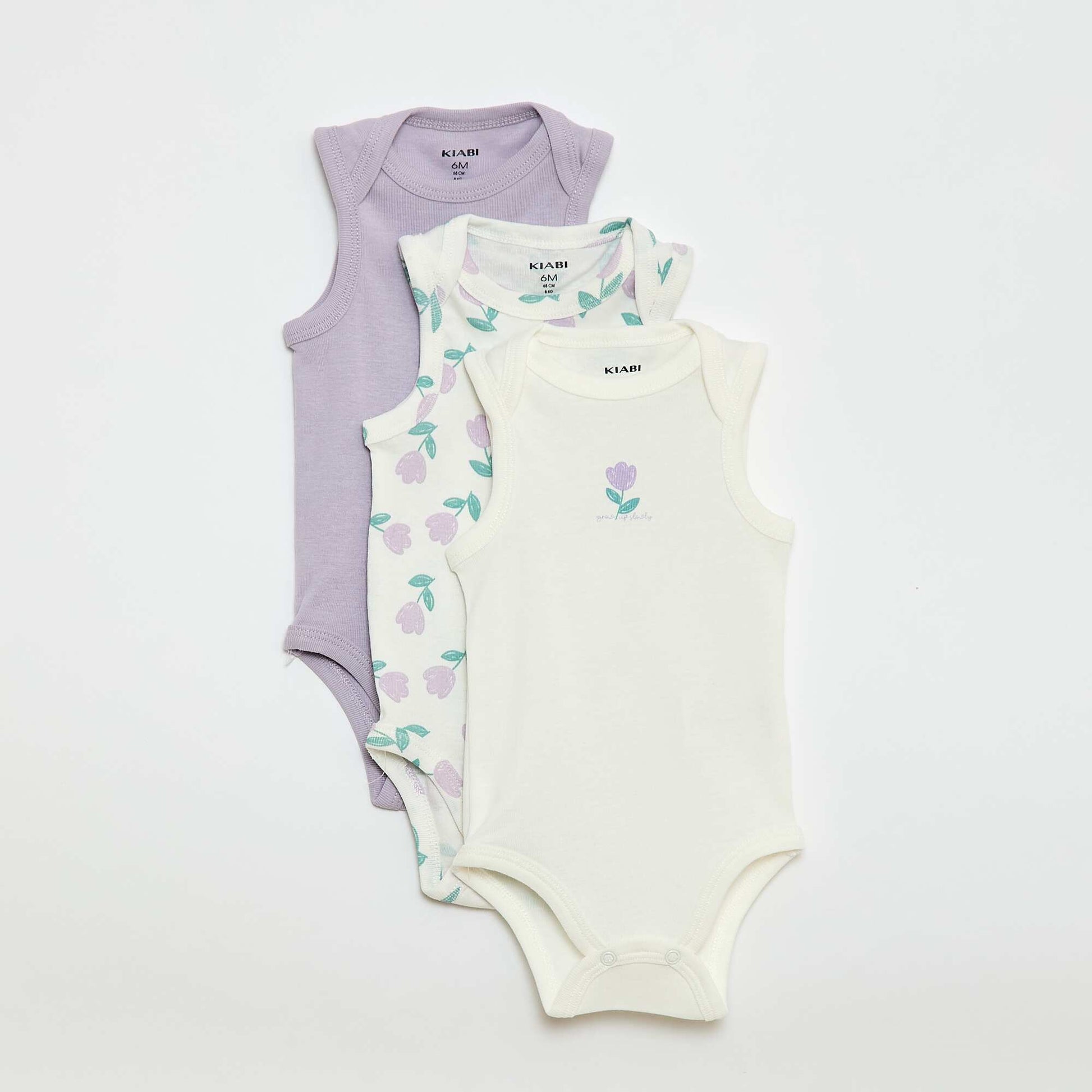 Lot de 3 bodies sans manches BEIGE