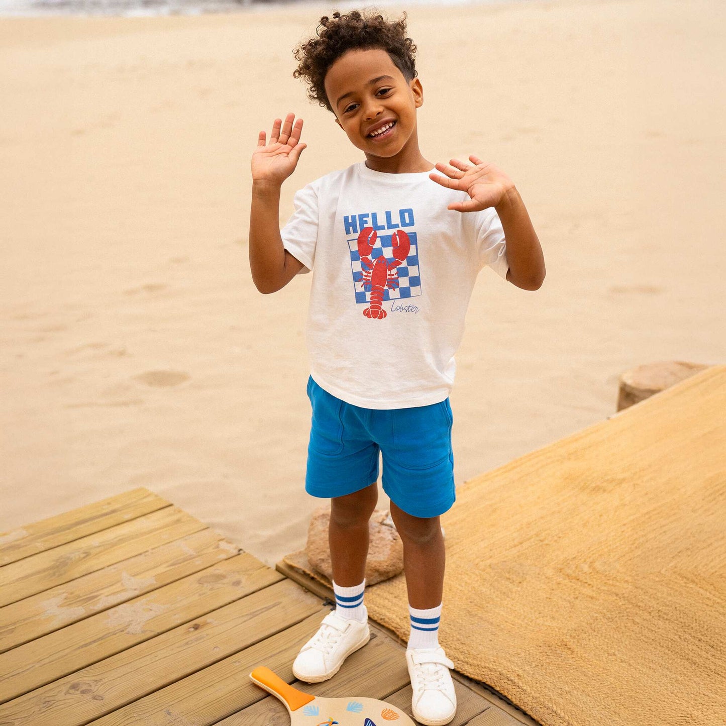Short en molleton léger uni BLEU