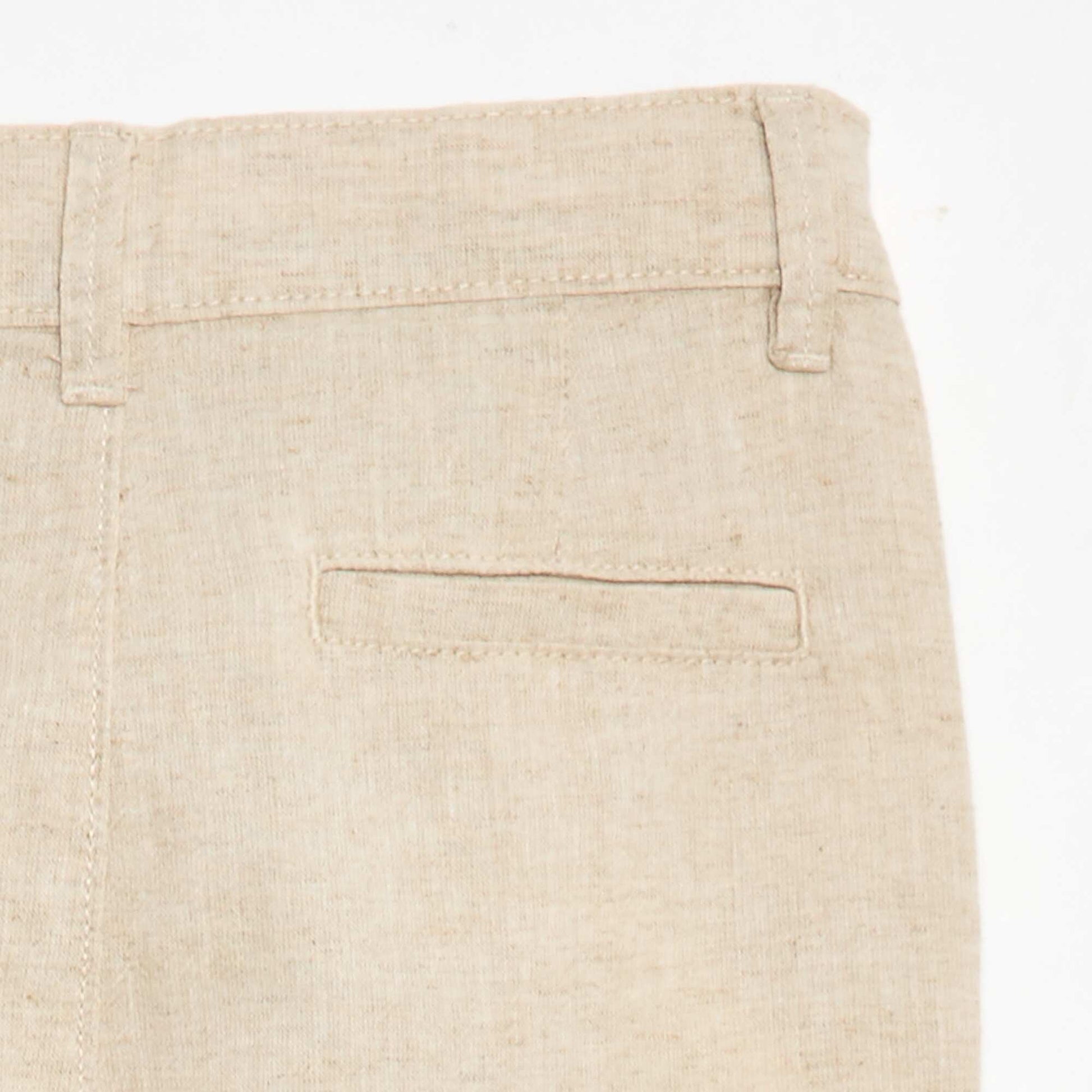 Pantalon en coton et en lin BLANC