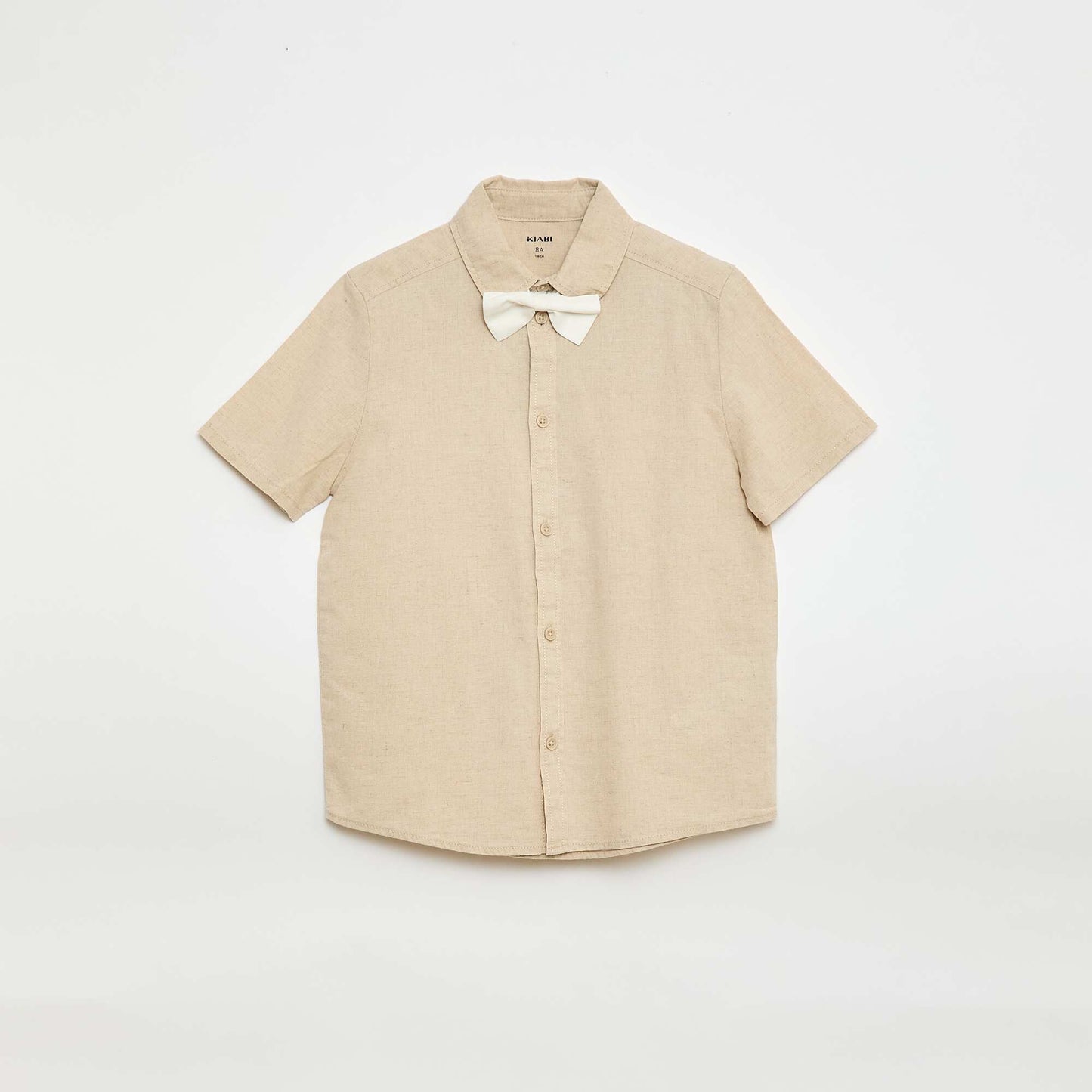 Ensemble chemise en popeline + Nœud papillon à scratch BLANC