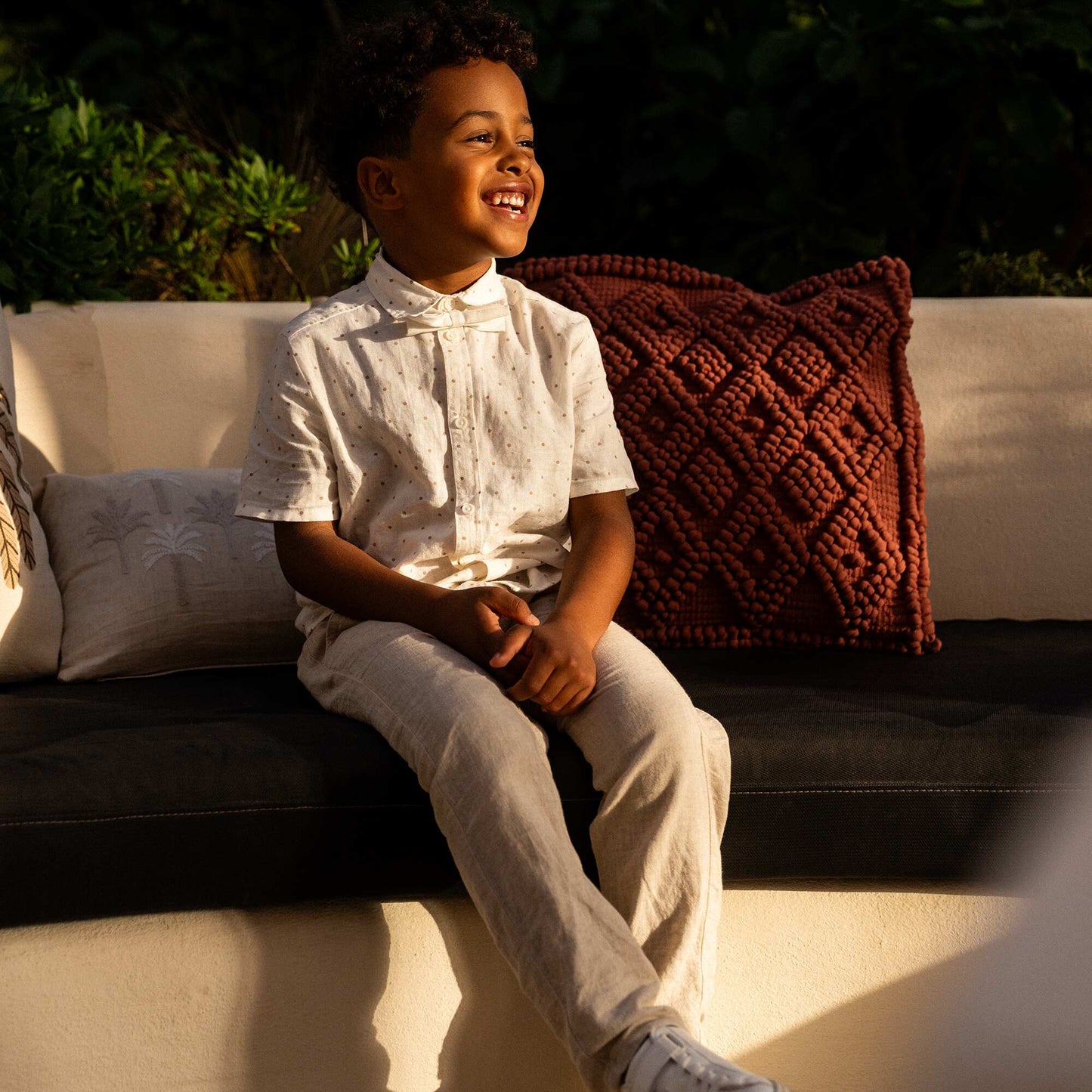 Ensemble chemise en popeline + Nœud papillon à scratch BLANC