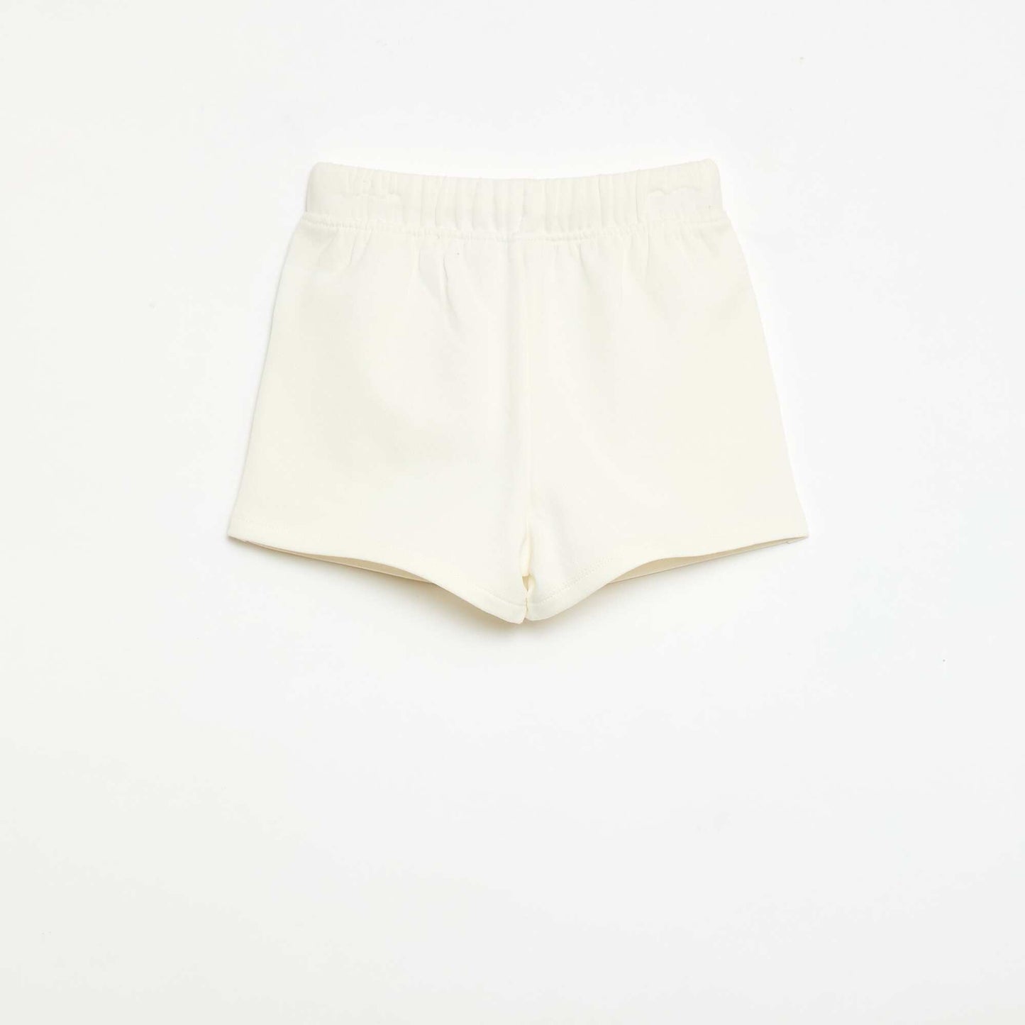 Short en molleton léger uni avec 2 poches BLANC