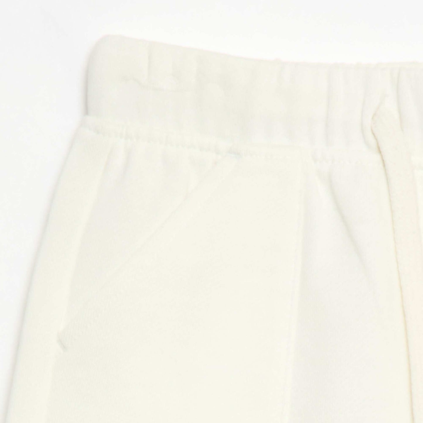 Short en molleton léger uni avec 2 poches BLANC