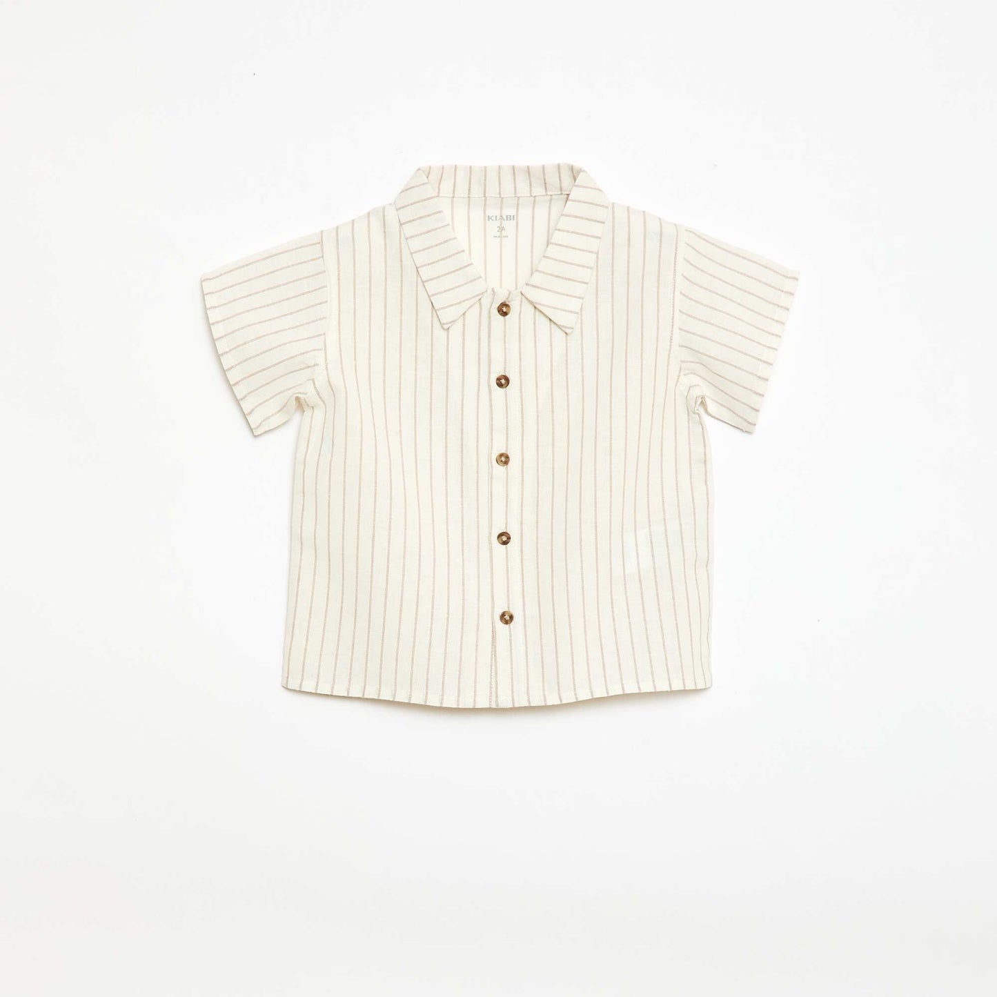Chemise rayée à manches courtes BLANC