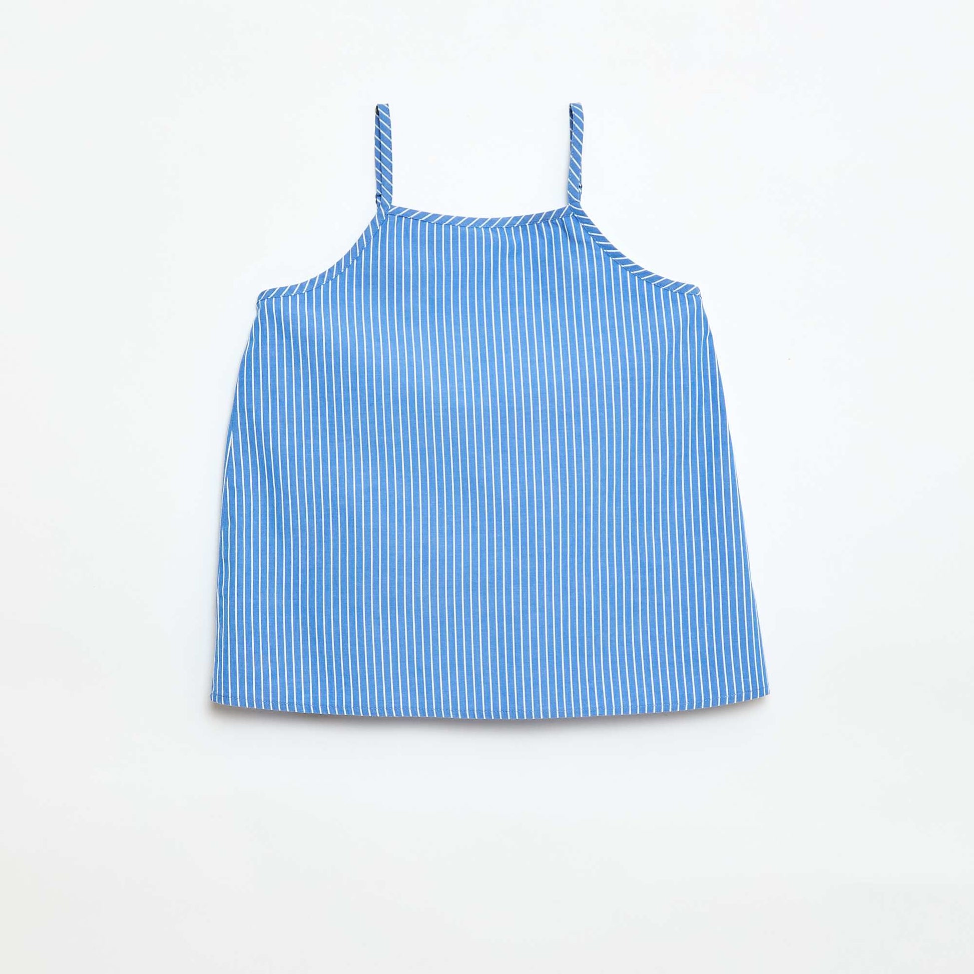 Top en popeline rayé BLEU