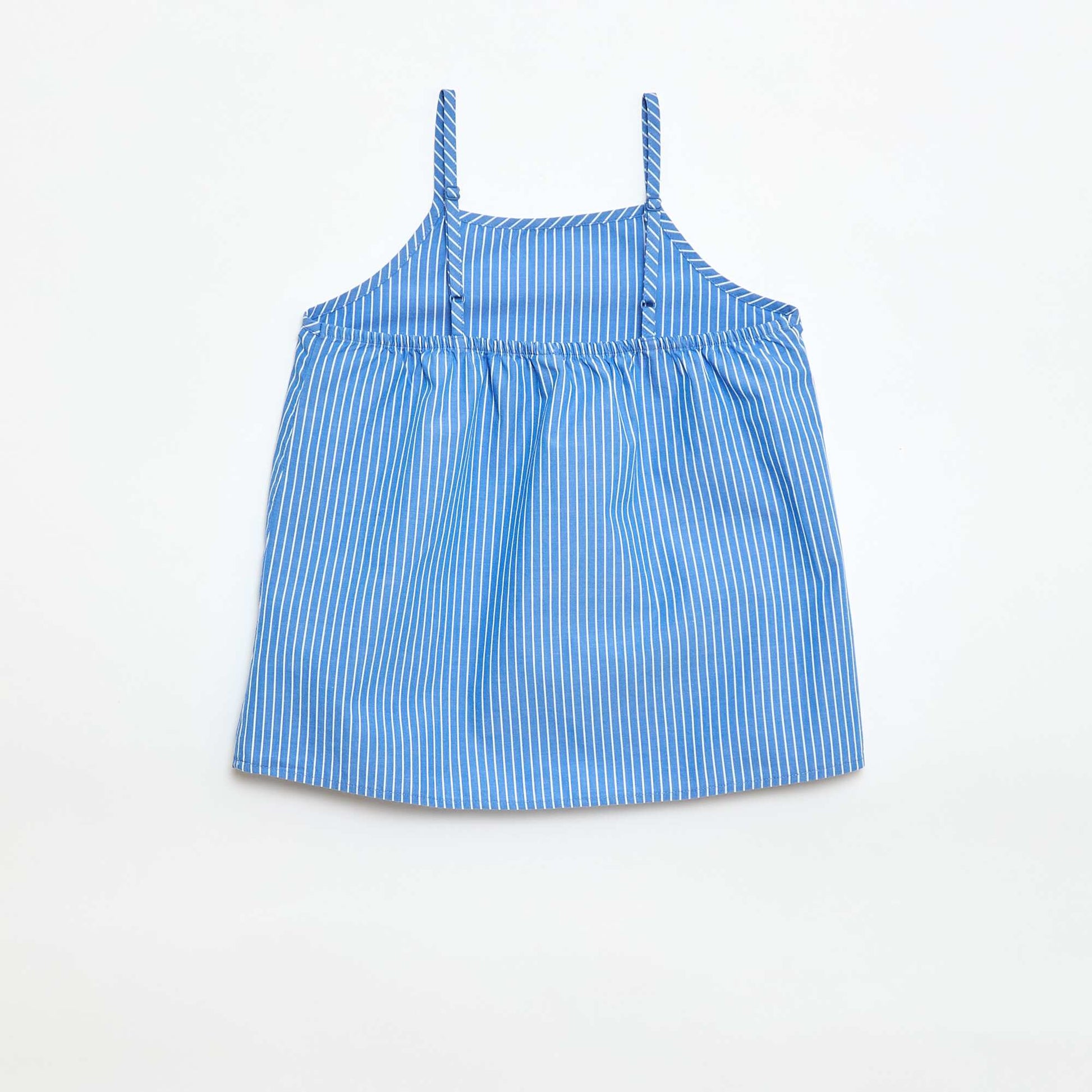 Top en popeline rayé BLEU