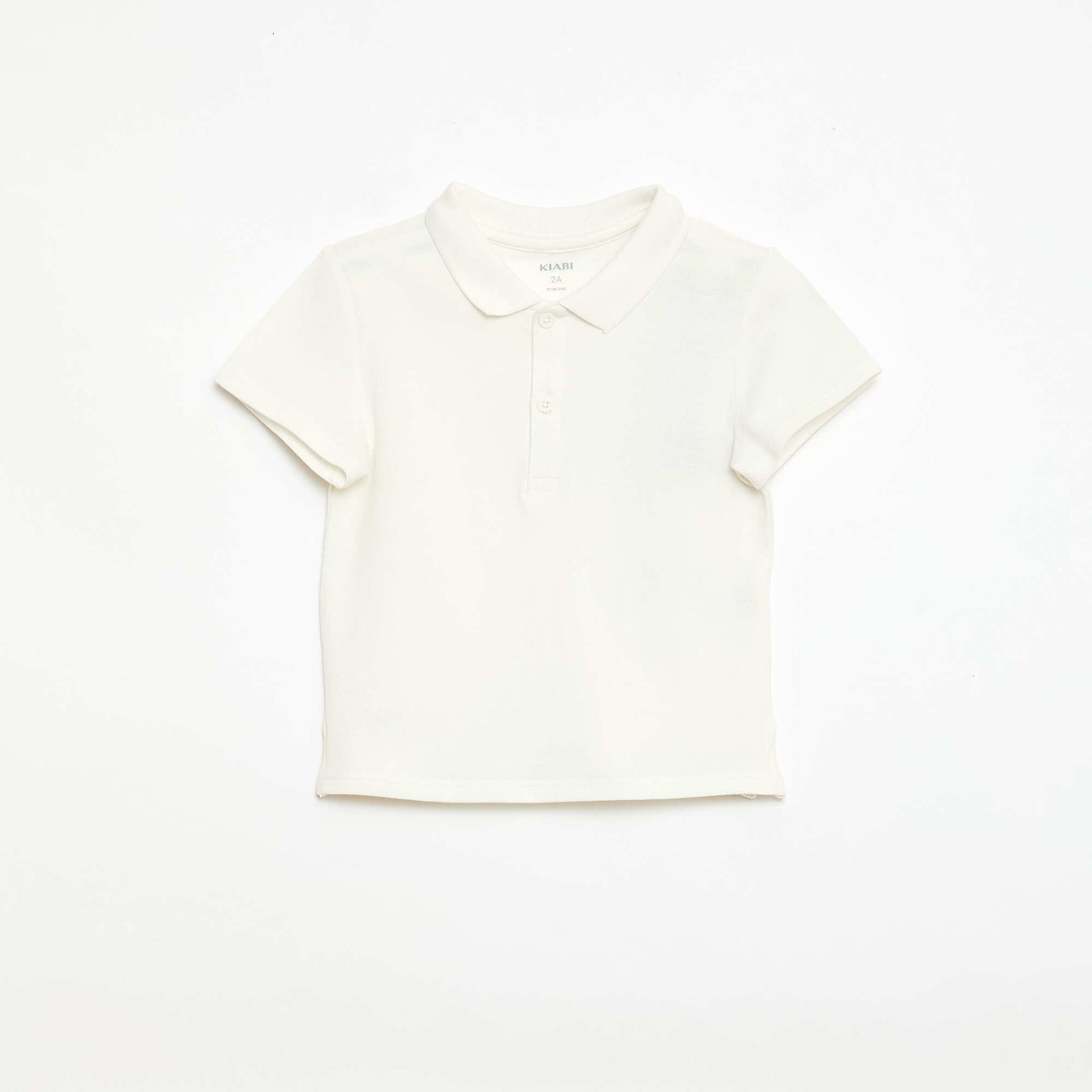 Ensemble salopette en lin mélangé + polo en piqué de coton - 2 pièces BLANC