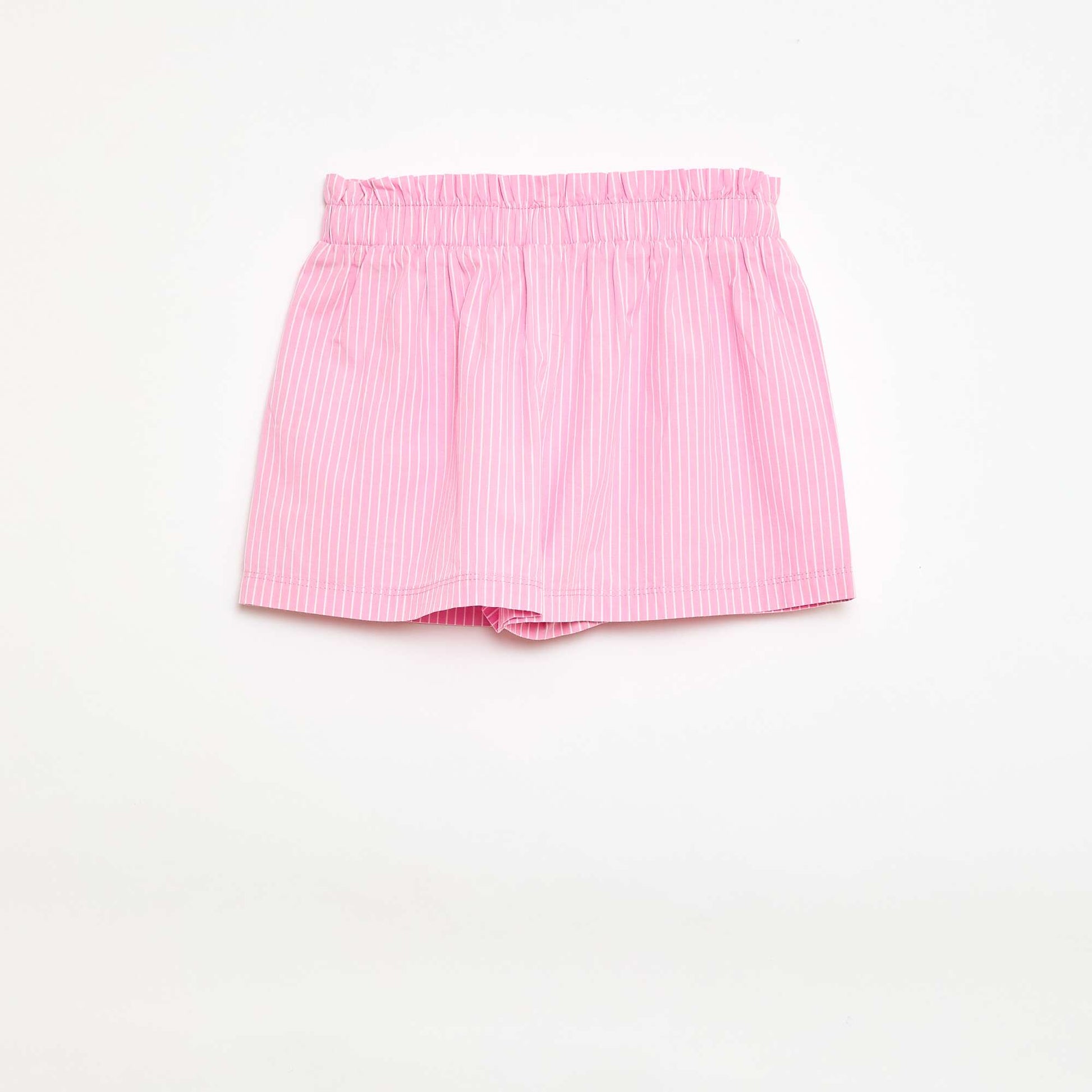 Short rayé en popeline de coton ROSE