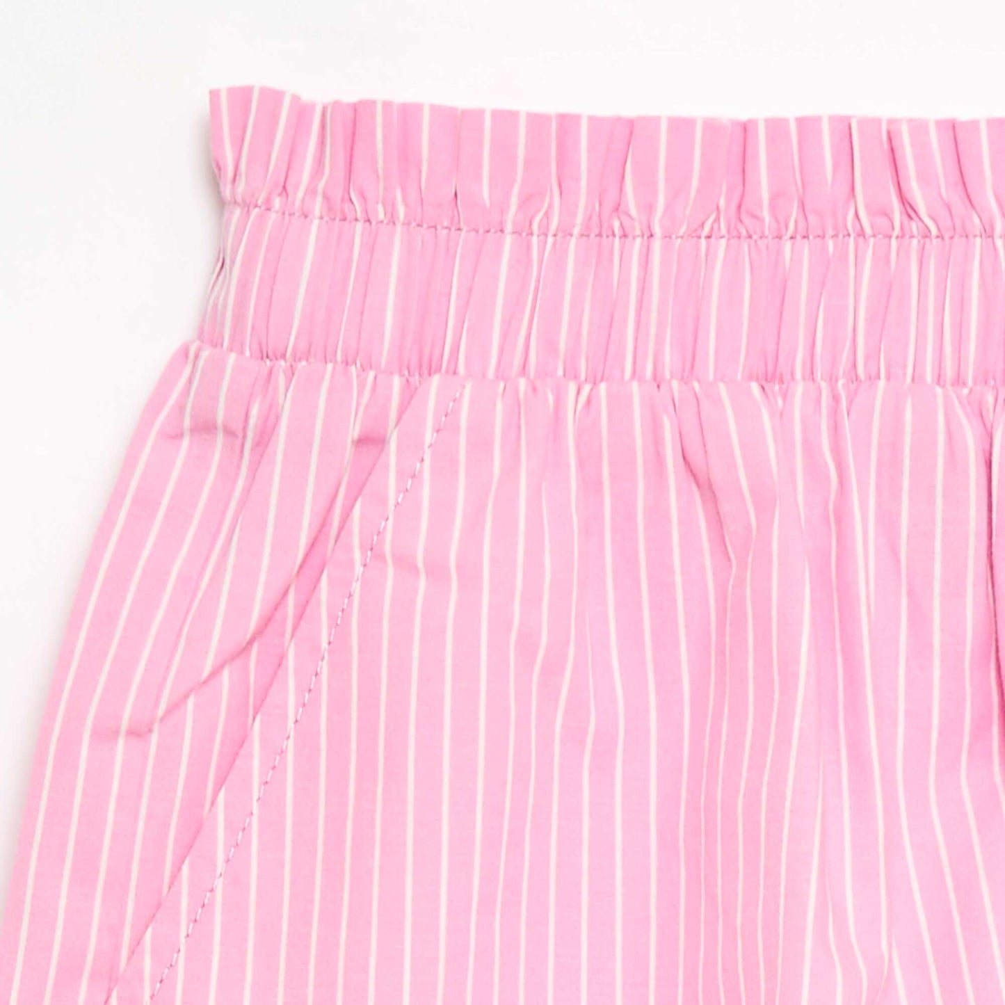 Short rayé en popeline de coton ROSE
