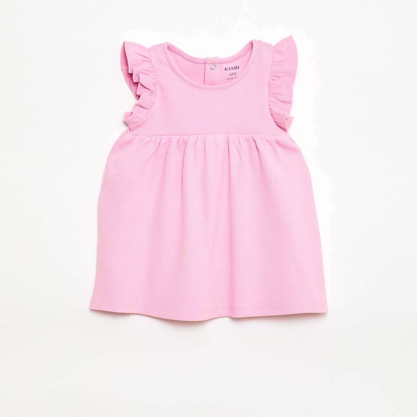 Robe côtelée en coton avec volants ROSE