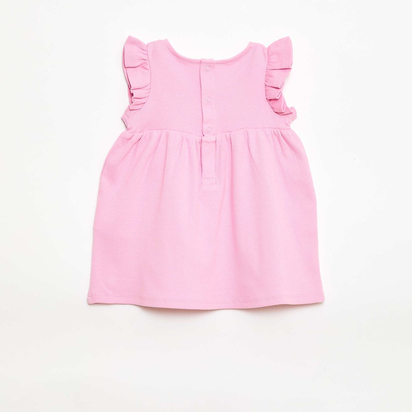 Robe côtelée en coton avec volants ROSE