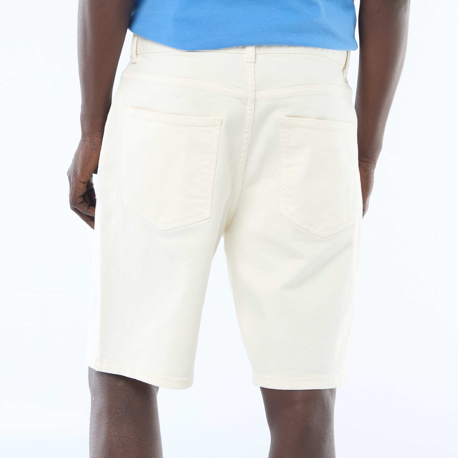 Bermuda en coton stretch BLANC