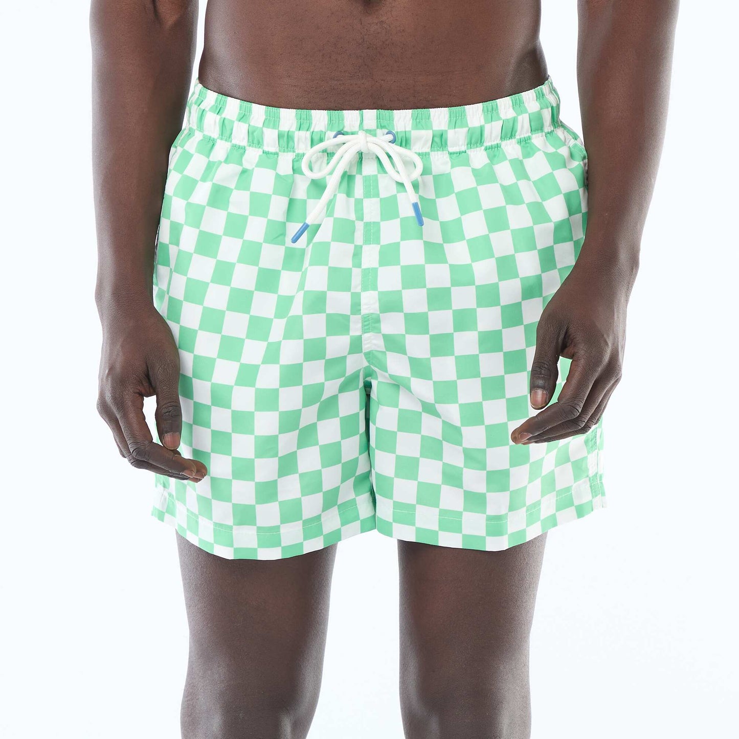 Short de bain à carreaux VERT