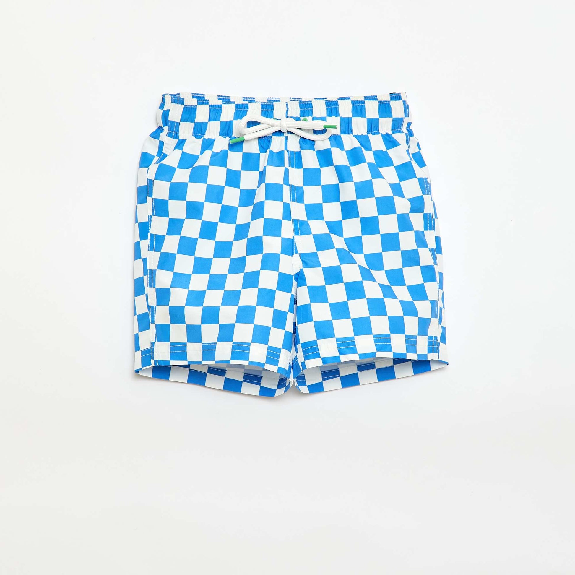Short de bain à carreaux BLEU