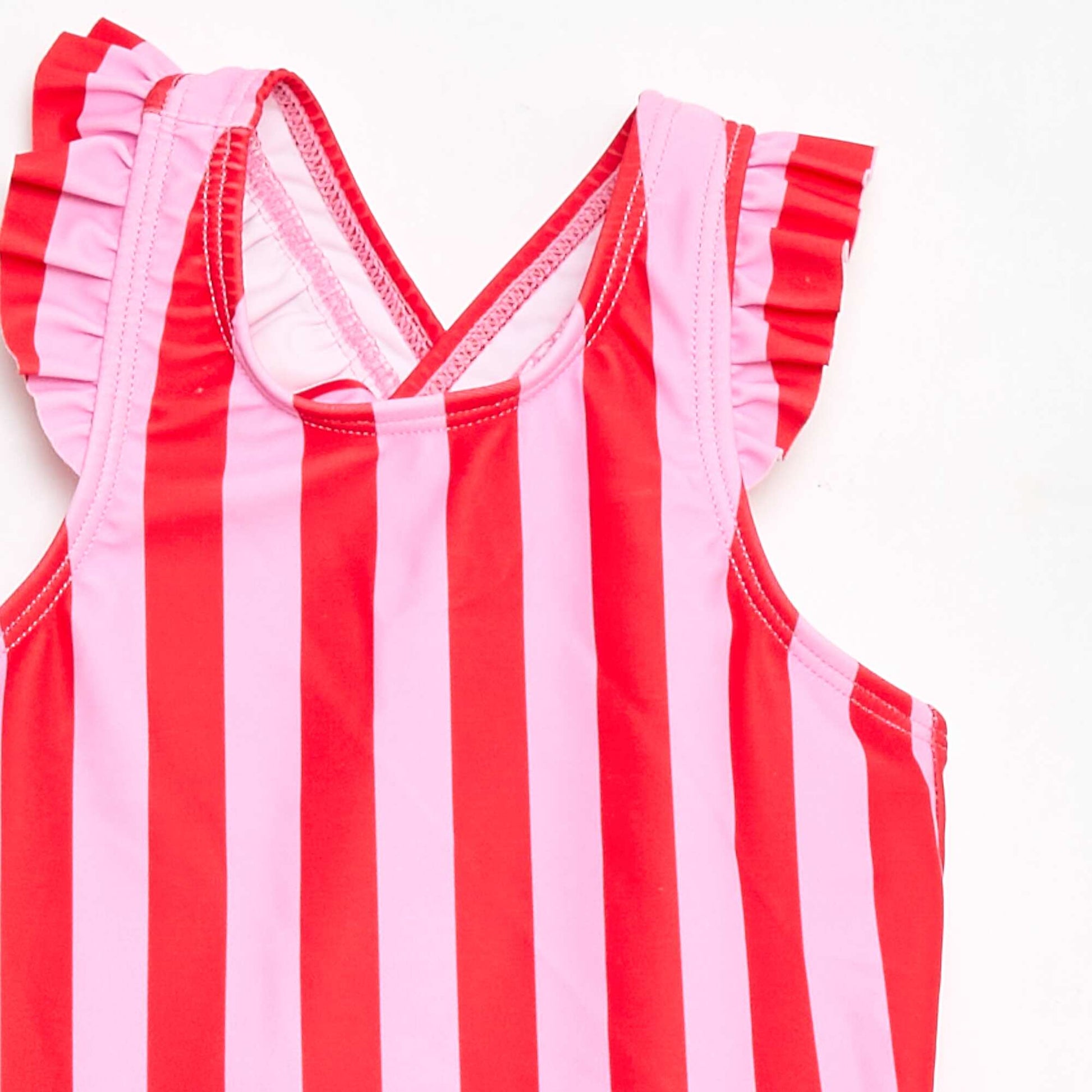 Maillot de bain imprimé à volants - 1 pièce ROSE