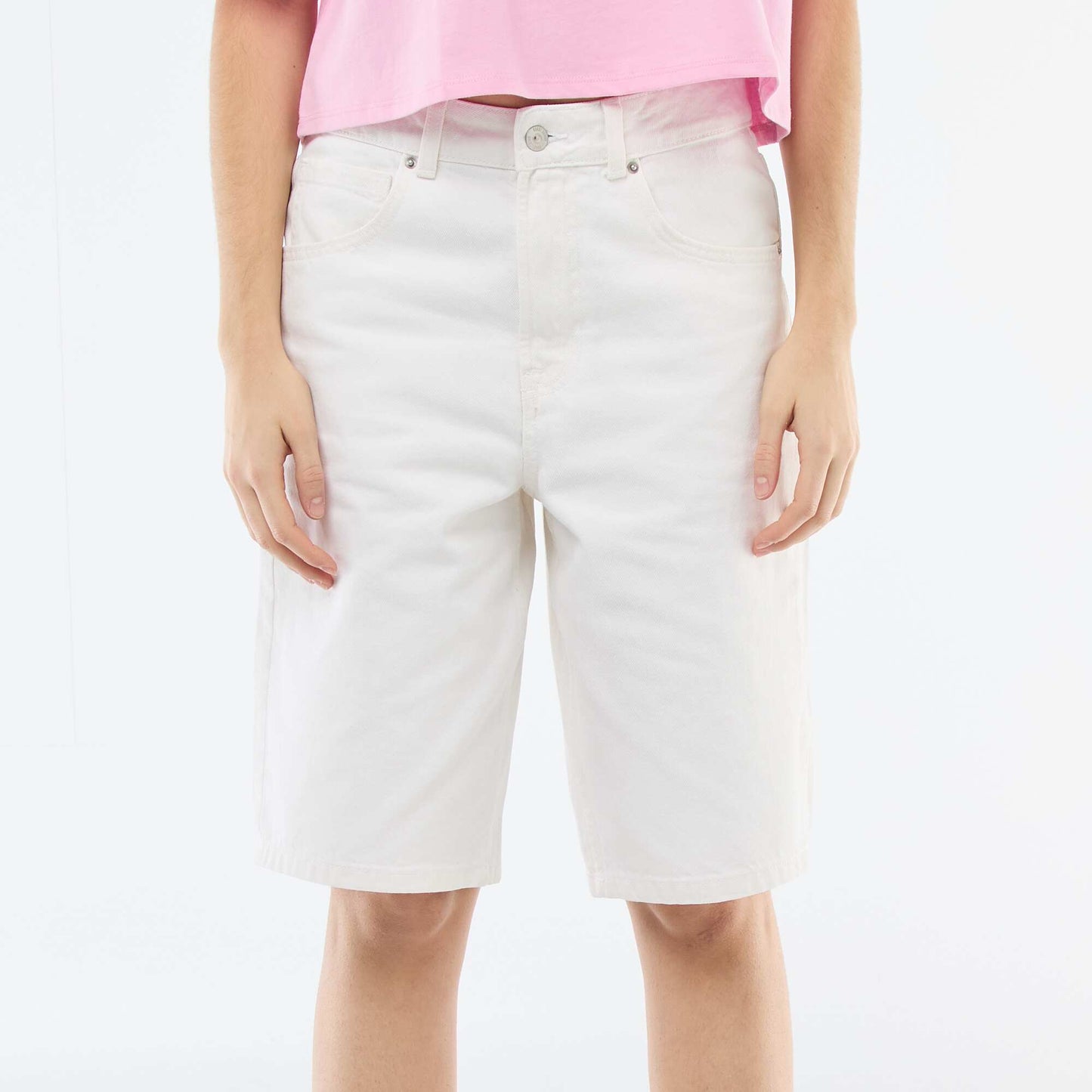 Short en jean 5 poches BLANC