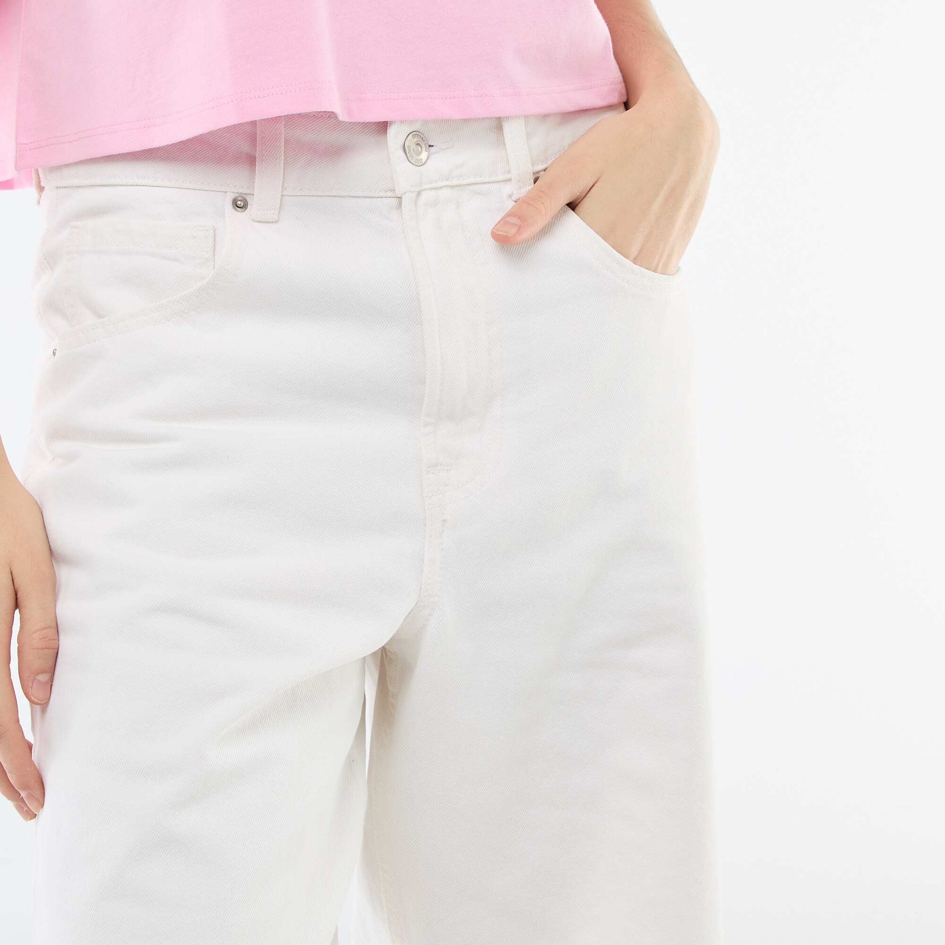 Short en jean 5 poches BLANC
