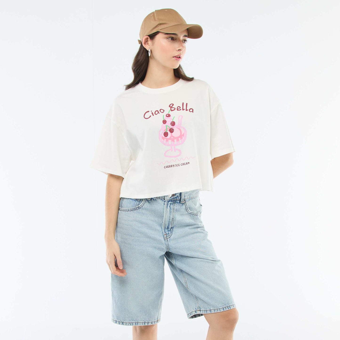 Short en jean 5 poches BLEU