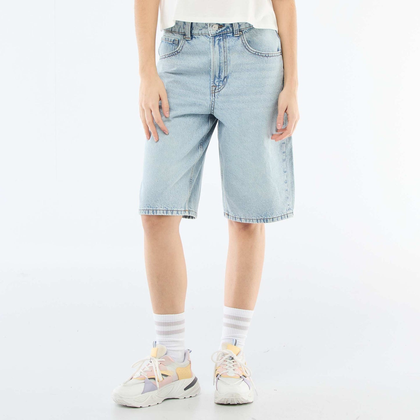 Short en jean 5 poches BLEU