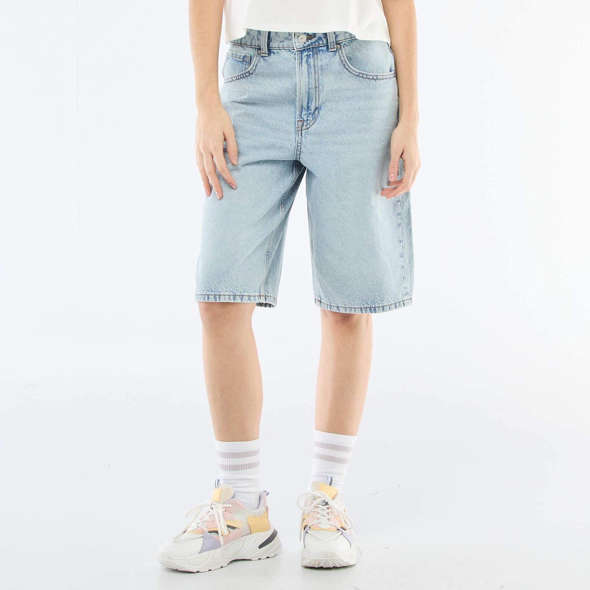 Short en jean 5 poches BLEU
