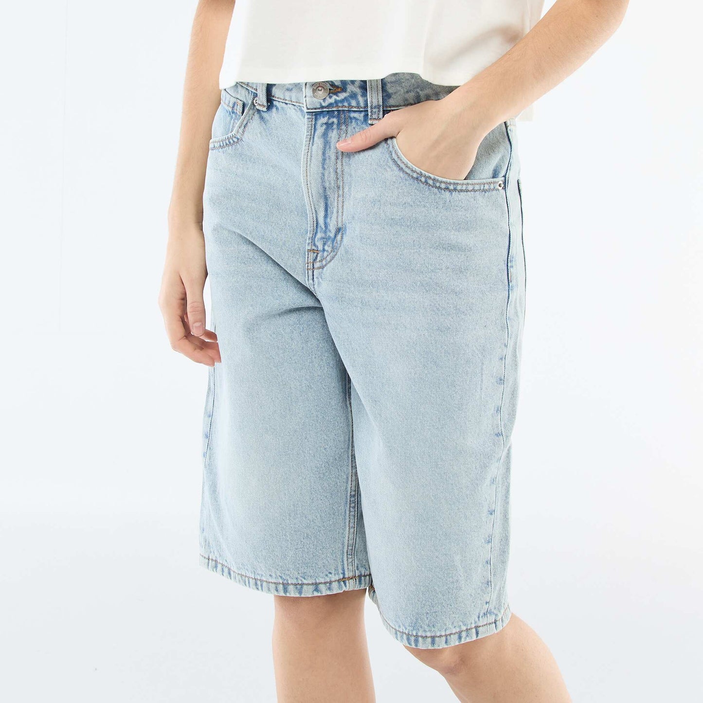 Short en jean 5 poches BLEU